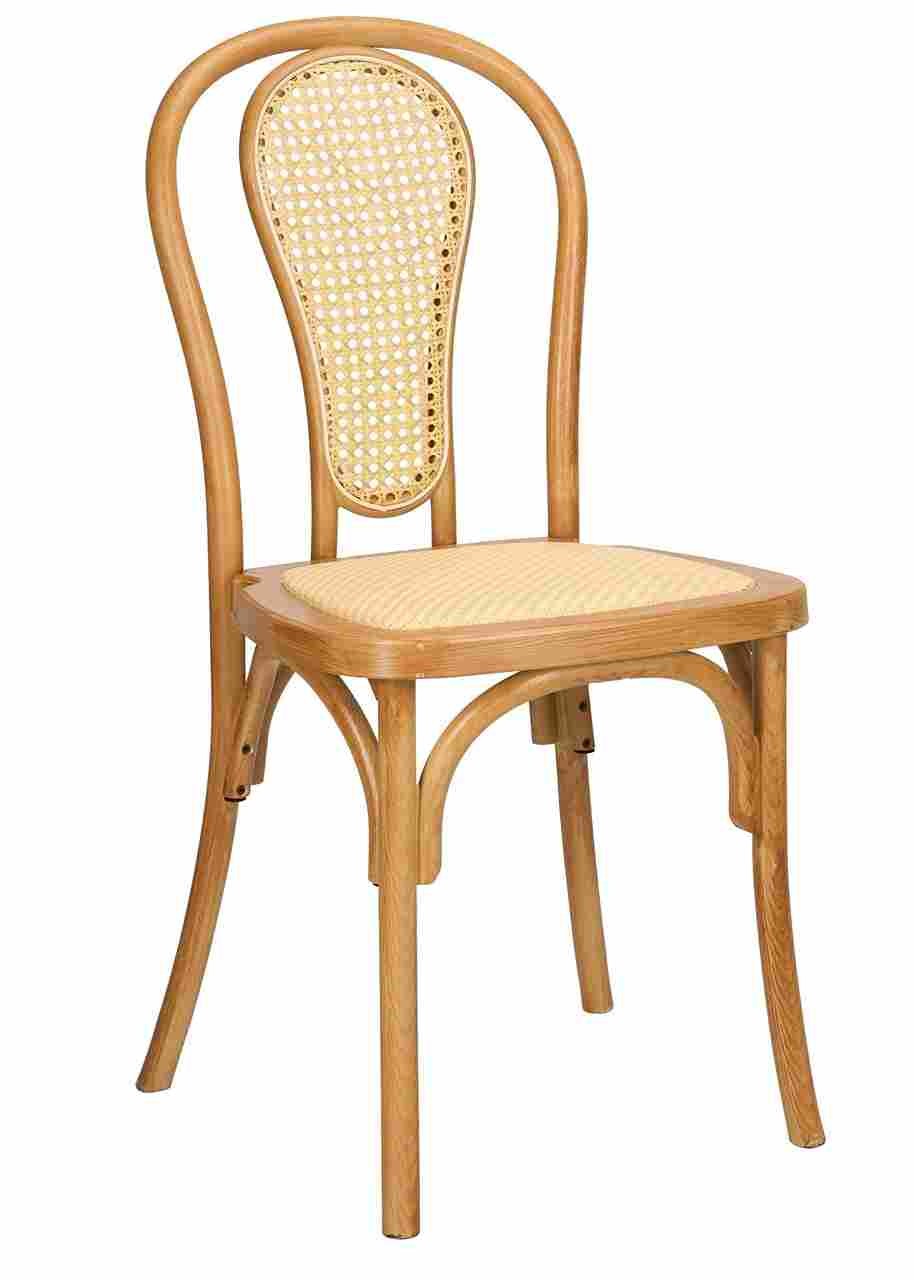 Bentwood Resin Natural Rattan Standard Square Seat with Rattan Back by Chivari