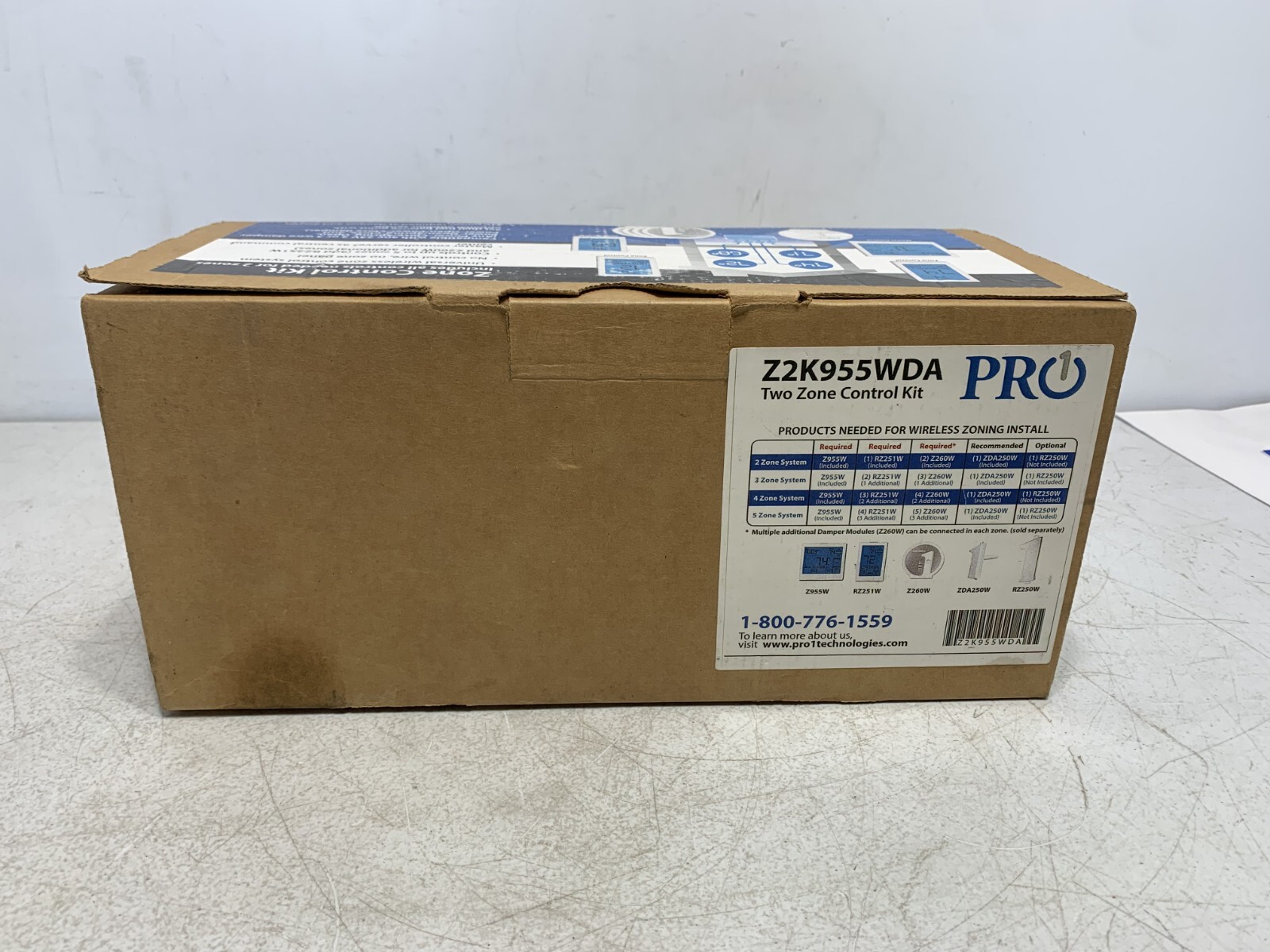 Pro1 Z2K955WDA Universal Two Zone Thermostat Control Kit