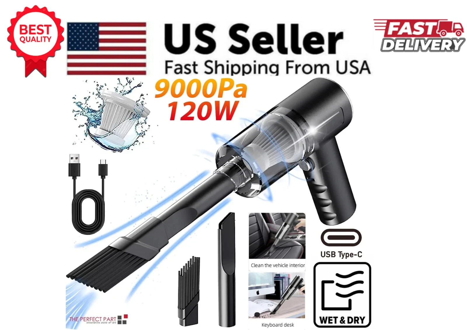 120W Cordless Handheld Vacuum Cleaner Small Mini Portable Car Auto Home Wireless