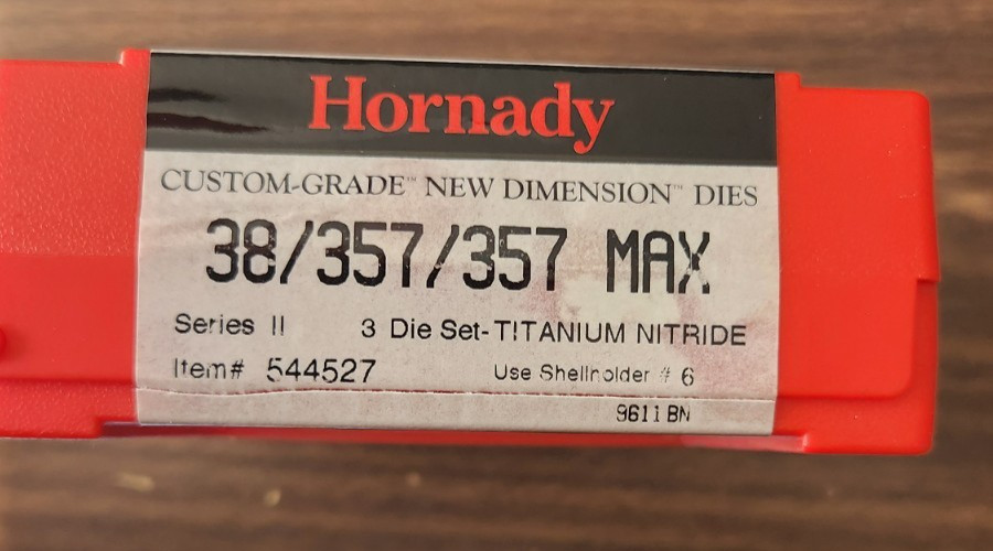 Hornady 38, 357 Mag New Dimension Dies New in Open Package