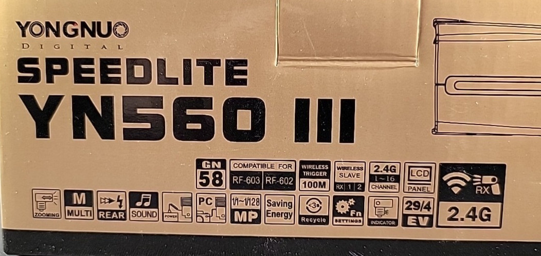 Yongnuo YN560-III Speedlight Wireless Flash- never used- this was a backup flash