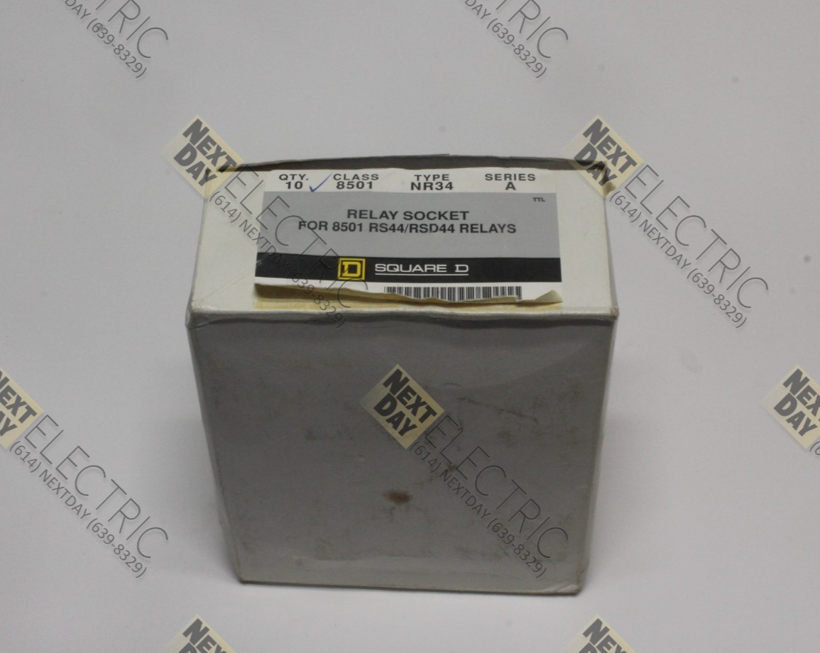 Square D, 8501NR34, 10a 300v Series B Relay Mount Housing Block Socket Base