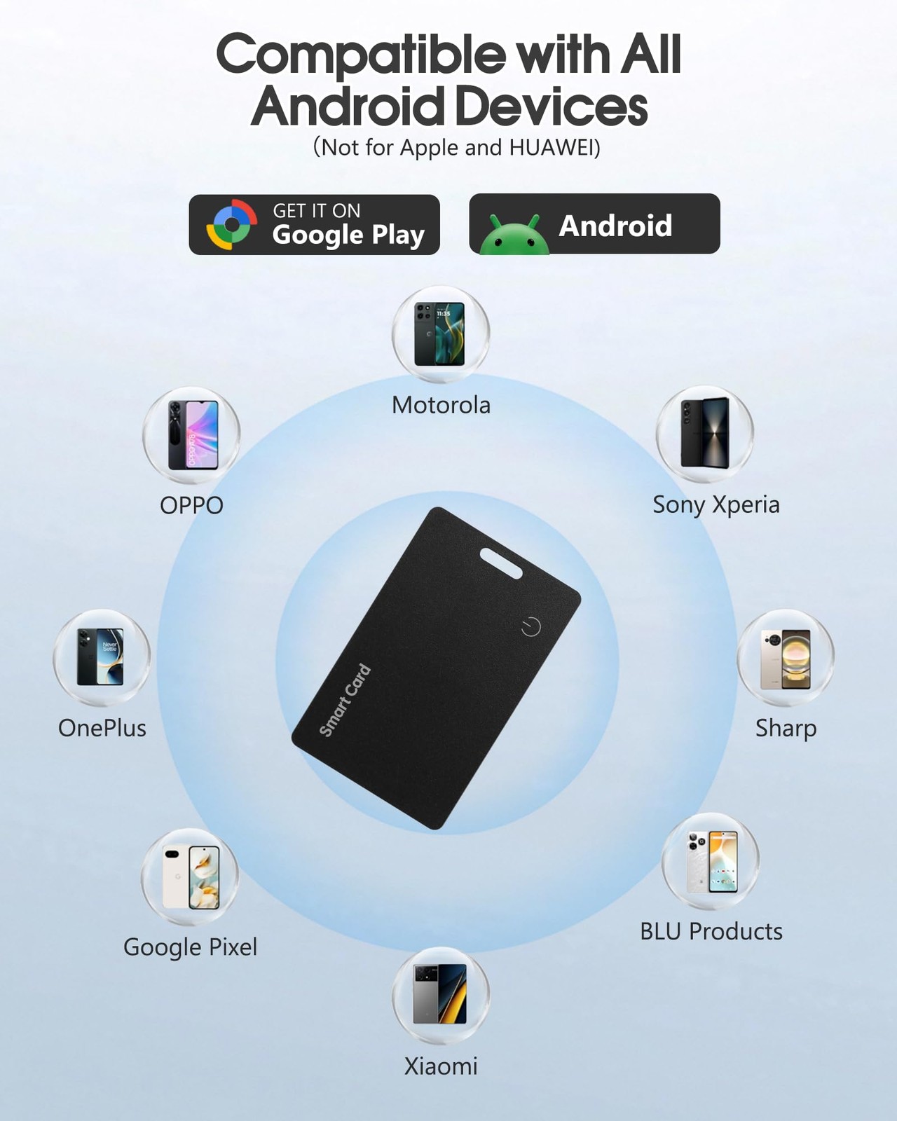 Zoilytech Wallet Tracker Card for Android,Rechargeable Air Tag Wallet Finder,...