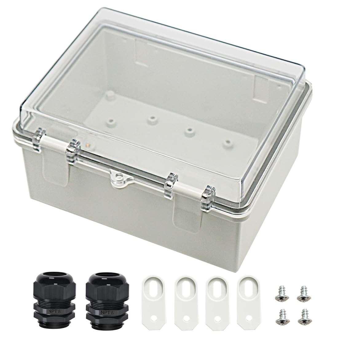 Junction Box ABS Plastic Dustproof Waterproof IP65 Electrical Boxes Hinged Sh...