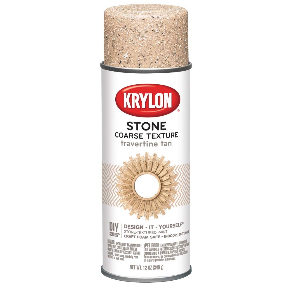 Krylon K18203 Coarse Stone Texture 12 Ounce (Pack of 1), Travertine Tan
