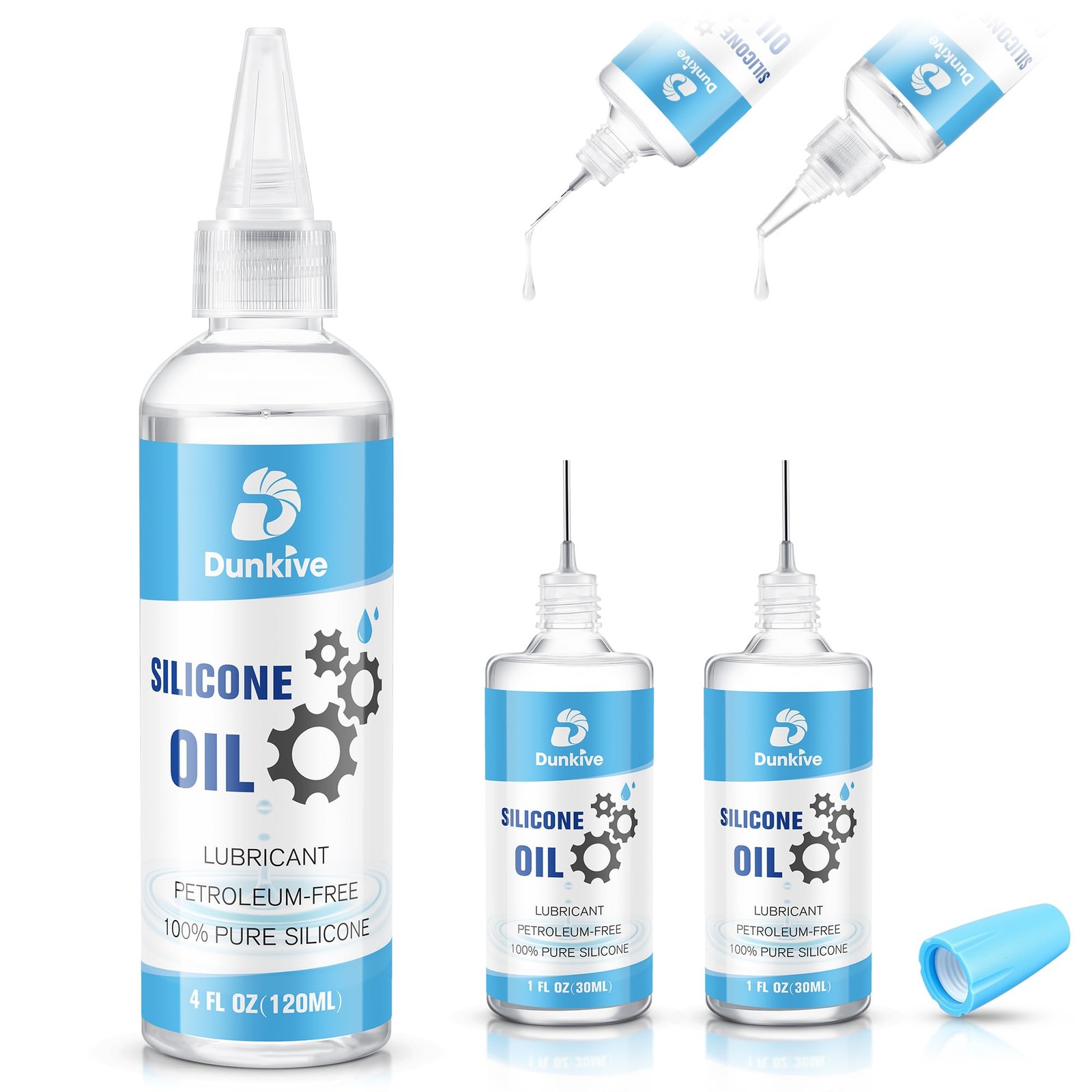 Dunkive 6 oz Airsoft Oil lubricating with Needle Oiler Pure Silicone...