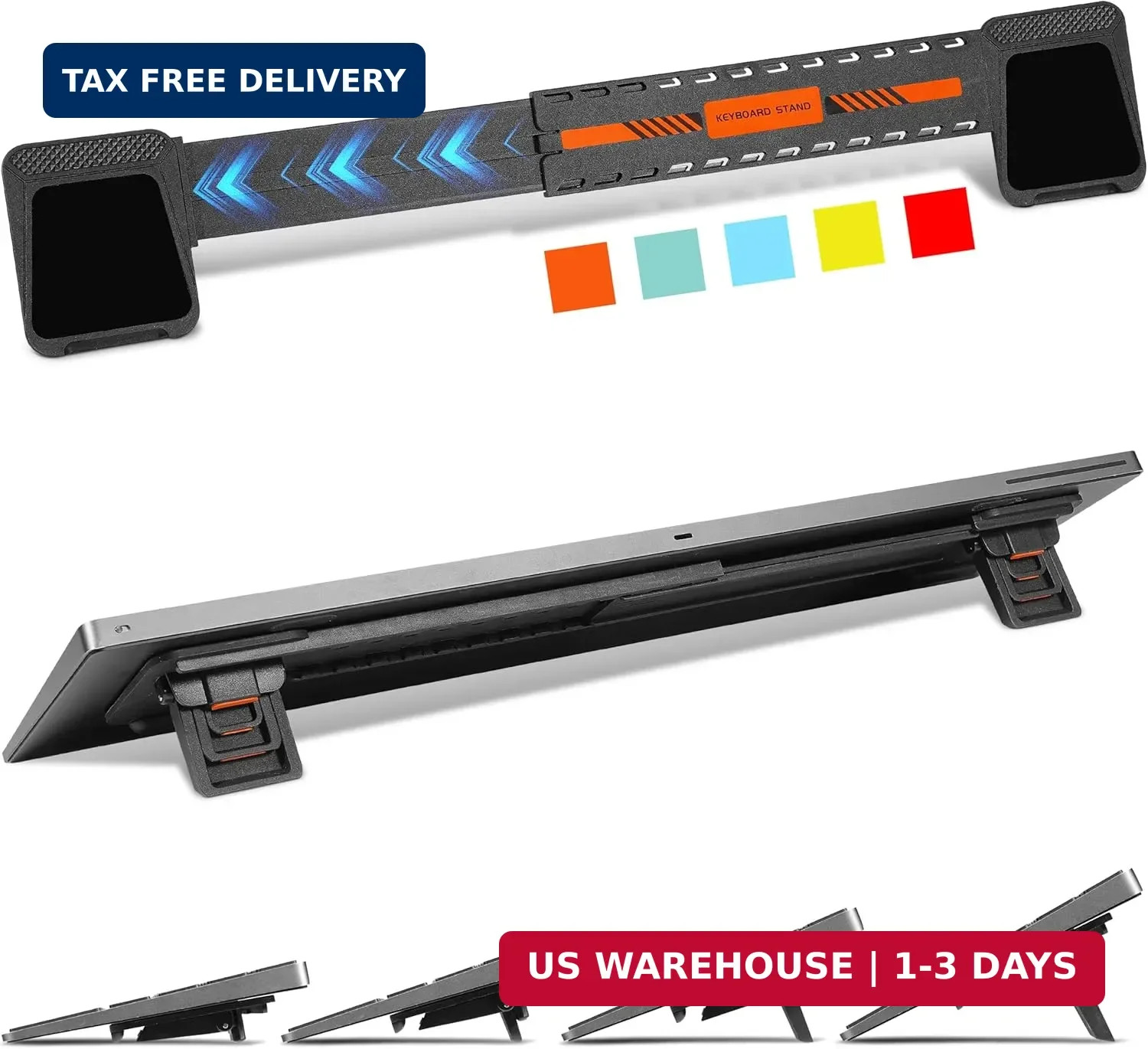 MEKASS Computer Keyboard Stand for Desktop, Adjustable Keyboard Riser, Extendabl