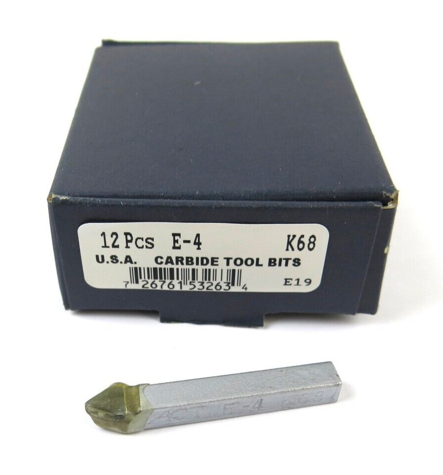 12pcs ACT E-4 K68 Grade Carbide Brazed Lathe Tool Bits 60° Point 1/4" Shank