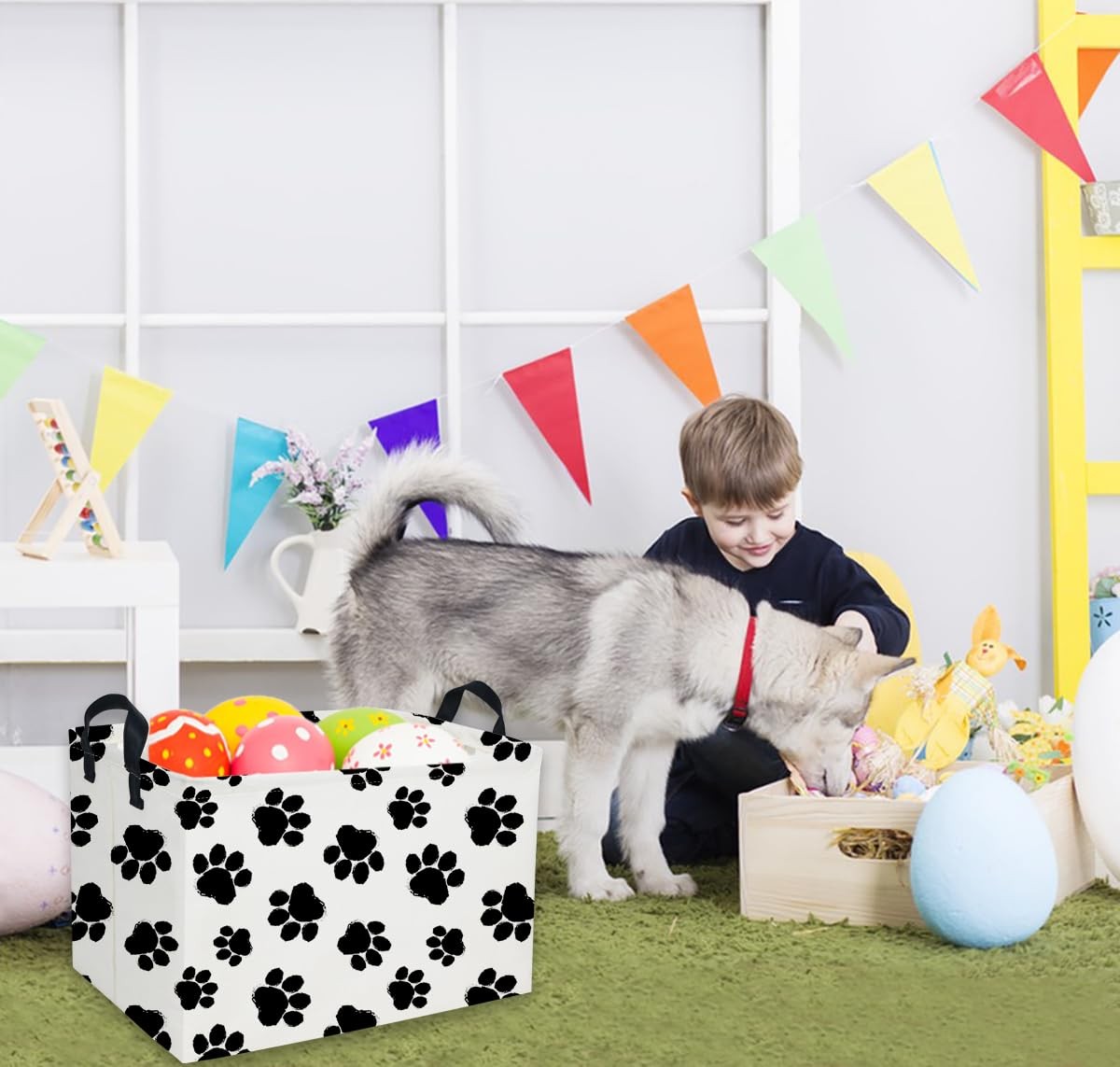 DDBASKET Rectangular Dog Baskets Gift Bins Empty Kids Storage Basket Baby Boy...