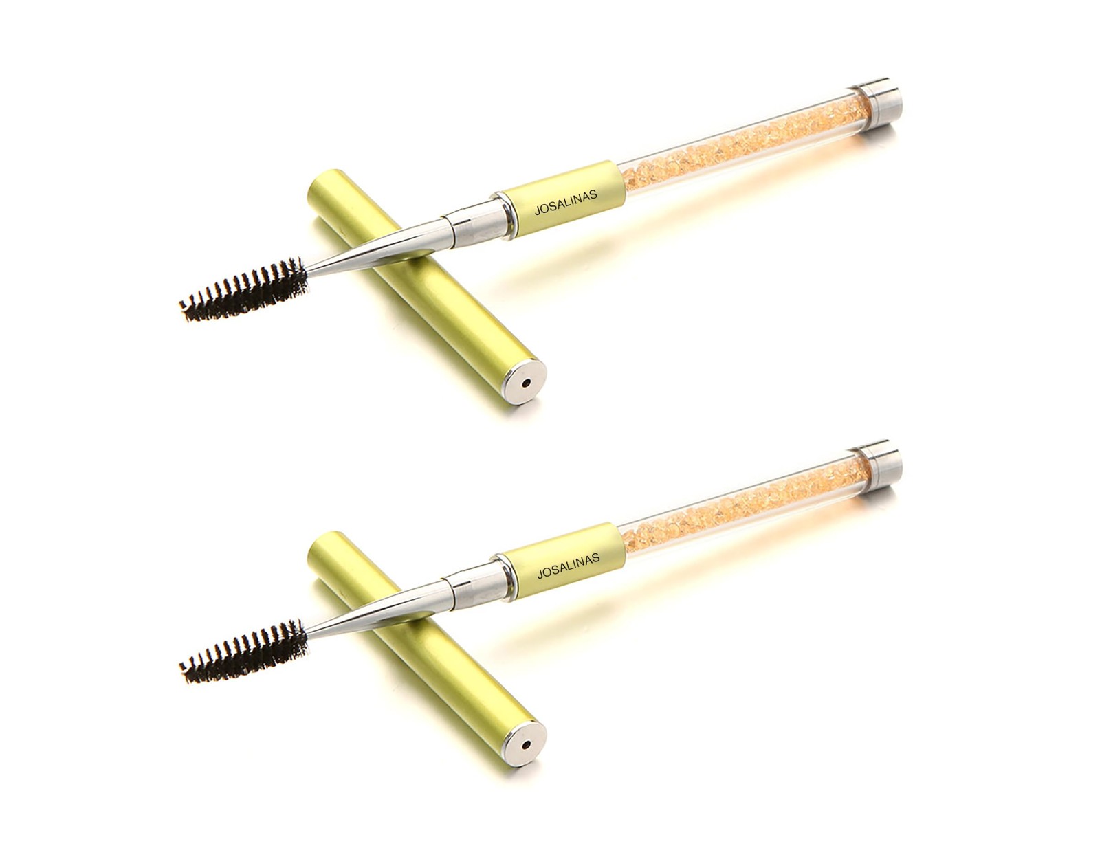 2 PCS Gold Mascara Brushes with Cap Eyebrow Eyelash Wands Spoolies Applicators