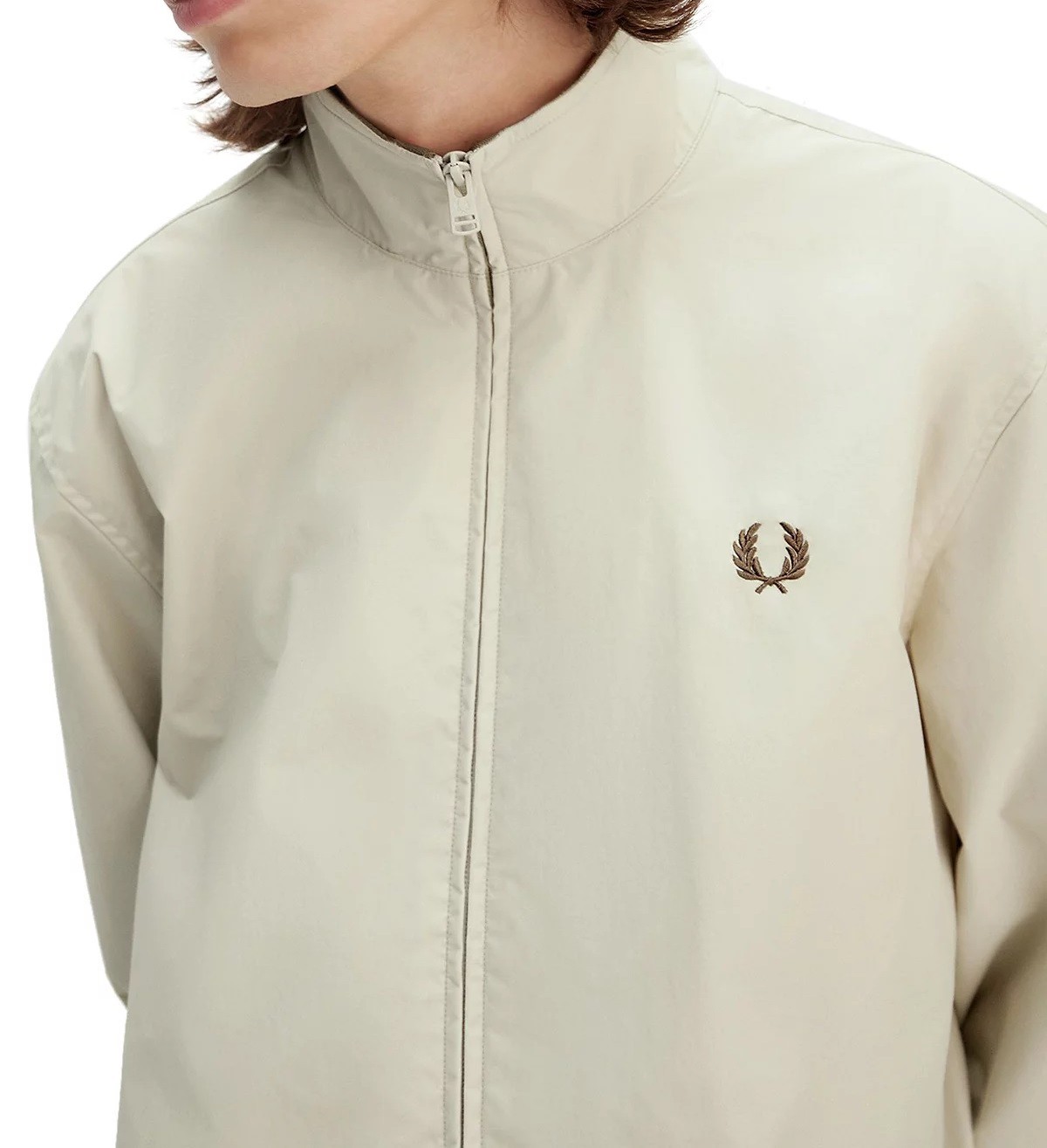 Fred Perry Men's Brentham Jacket Full Zip Softshell Windbreaker Pockets Oatmeal