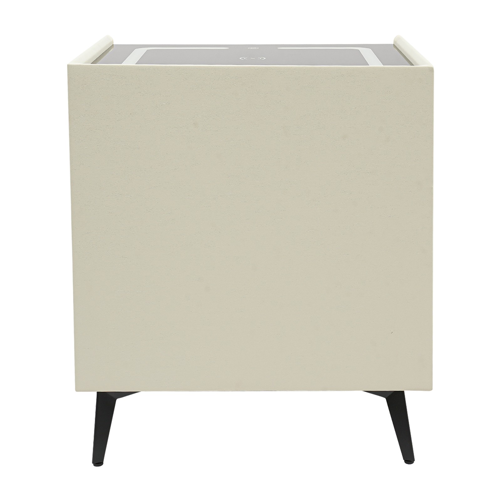Bluetooth Nightstand Fingerprint Locking Drawer Wireless Charging 3 Color LED