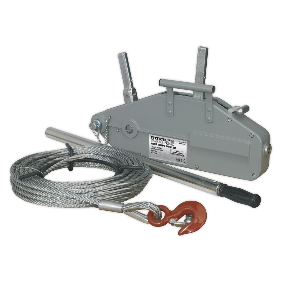 Sealey Wire Rope Puller 1600kg Max Line Force Winch