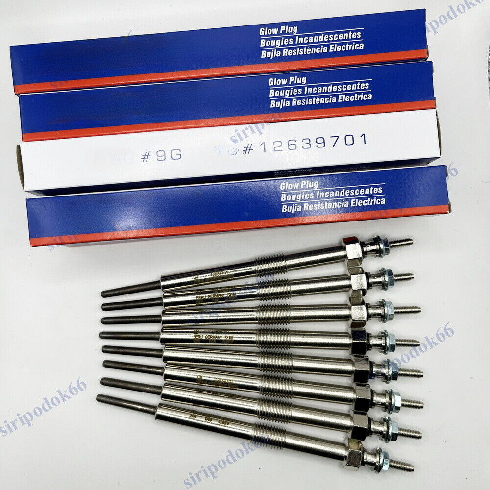 Set of 8 12639701 Diesel Glow Plug for LMM LML LBZ Silverado Sierra Duramax