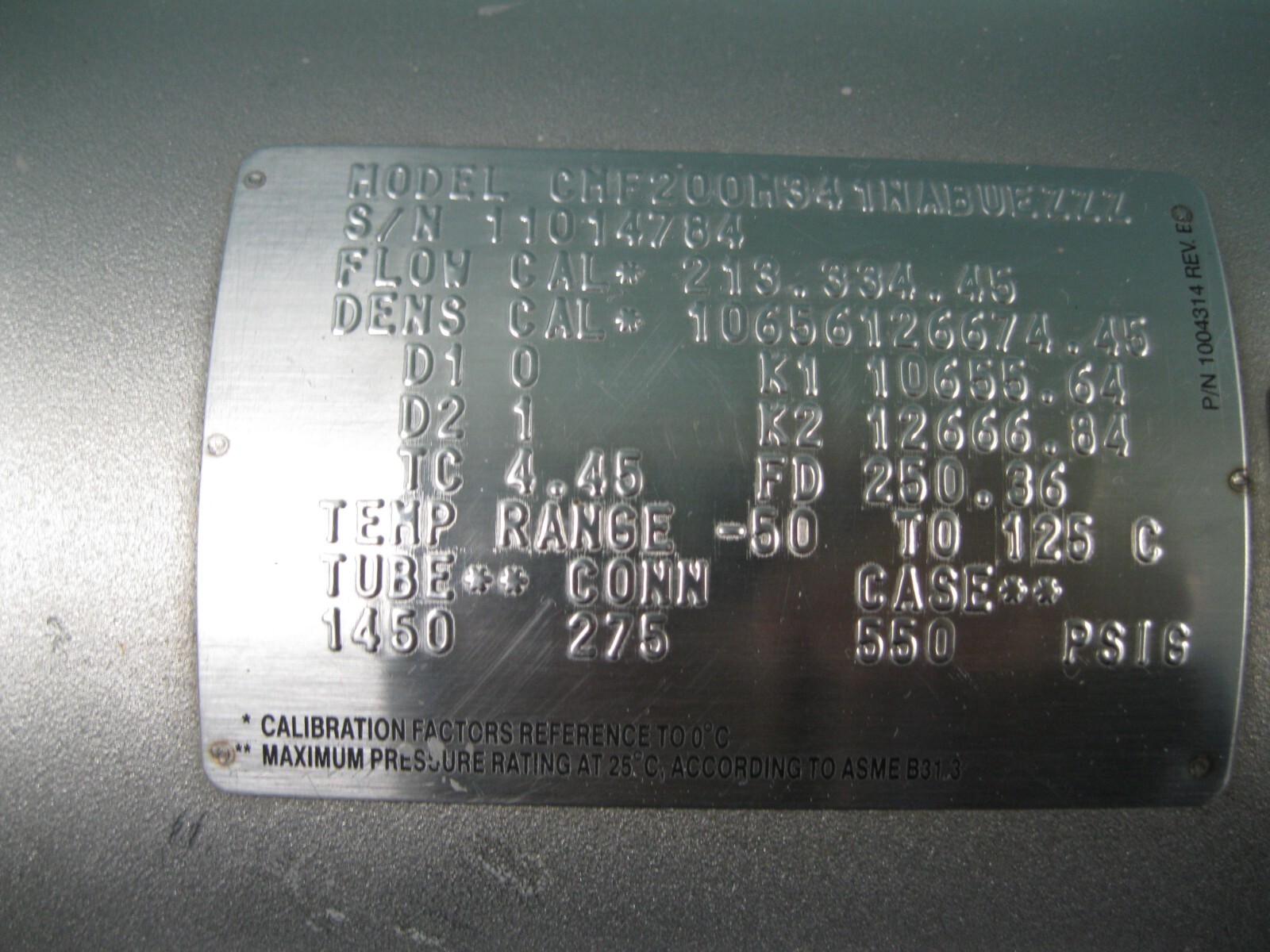 1-1/2" 150# Micro Motion CMF200 Sensor 700 Core Processor CALIBRATED P15