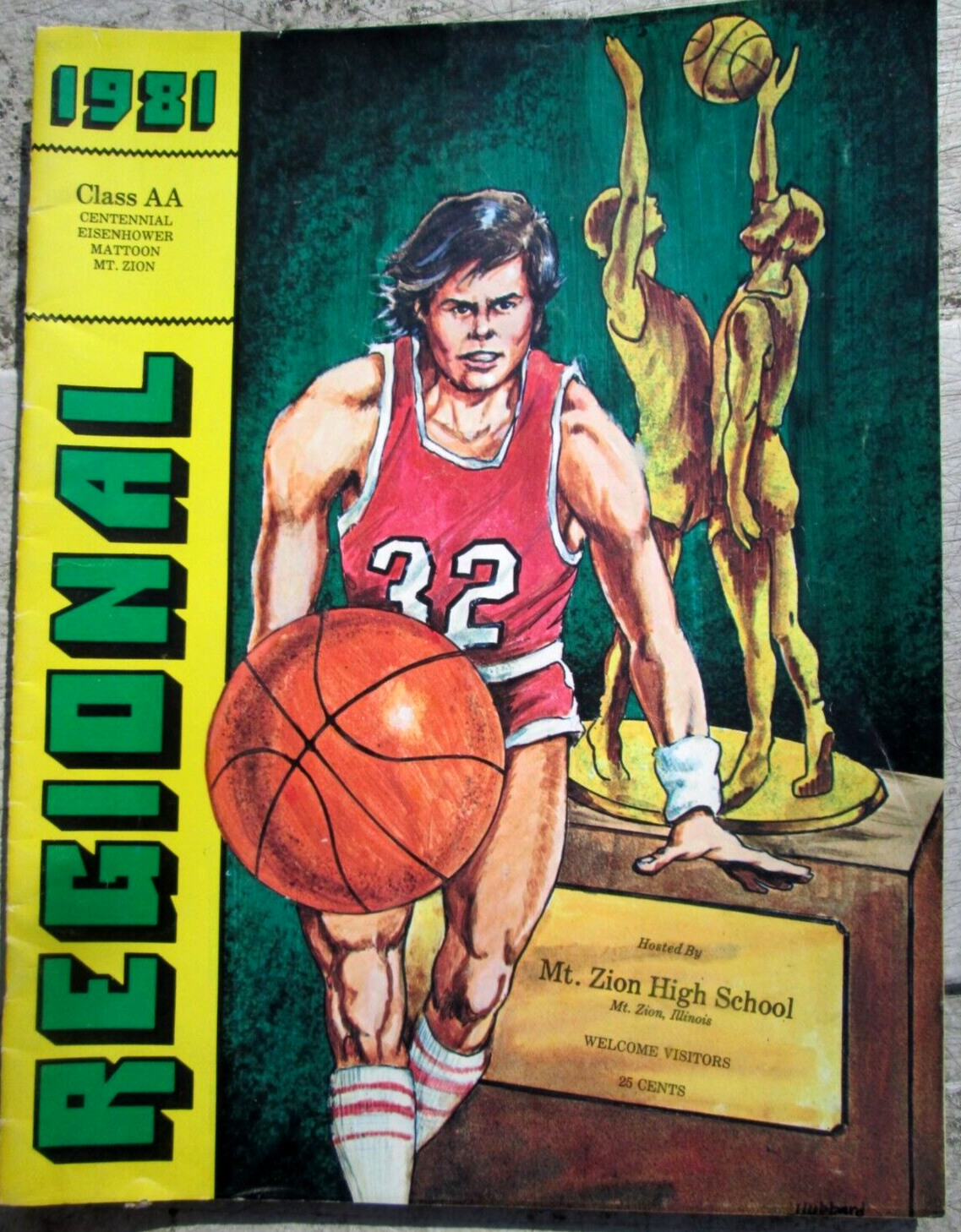 1981 Regional Basketball Tournament Program Mt. Zion & Decatur High School Ill.