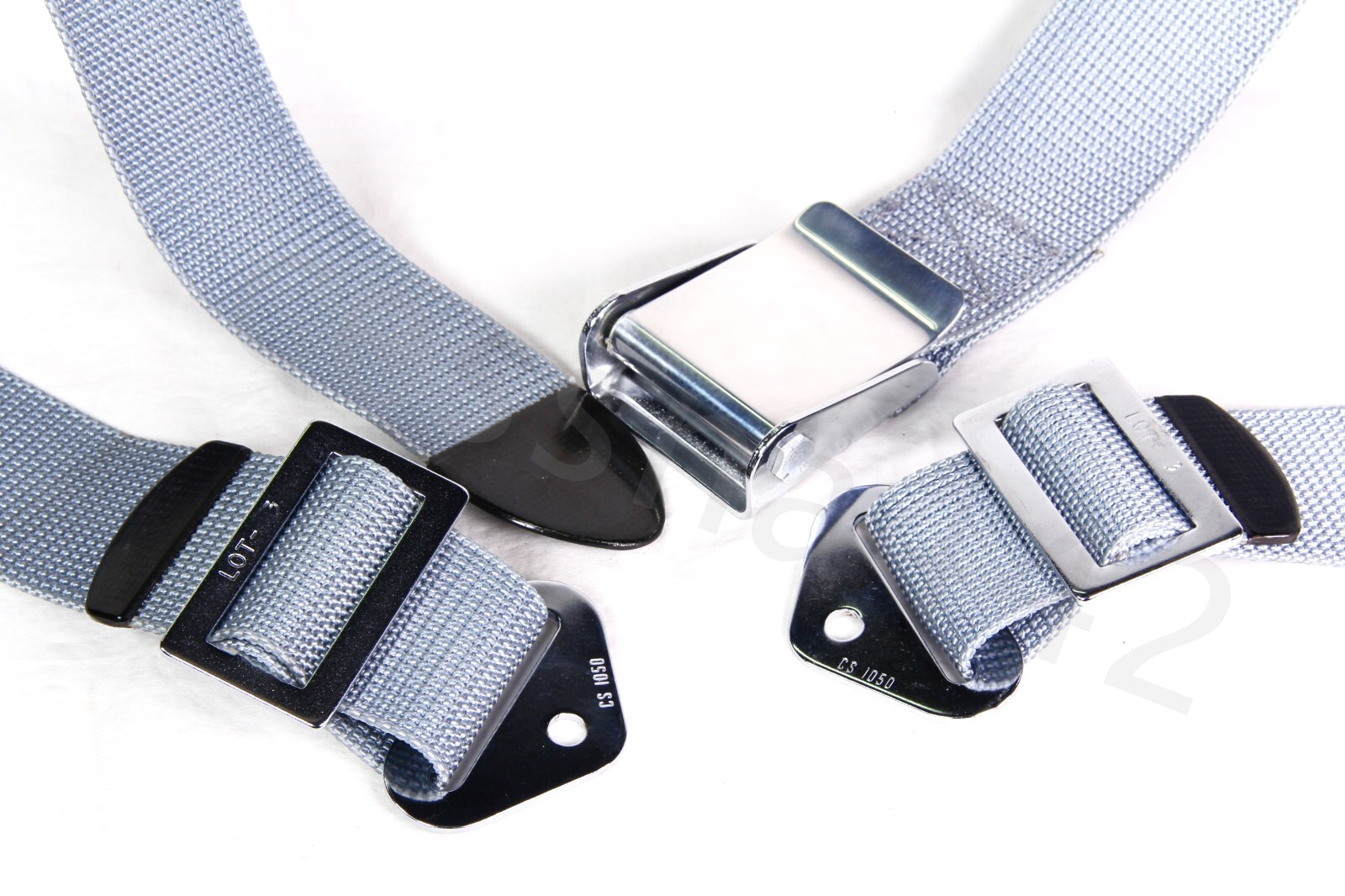 AMERICAN SAFETY Aircraft Seat Belt Silver Gray M7500B9-2333 M-7500-B-9 FAA NOS