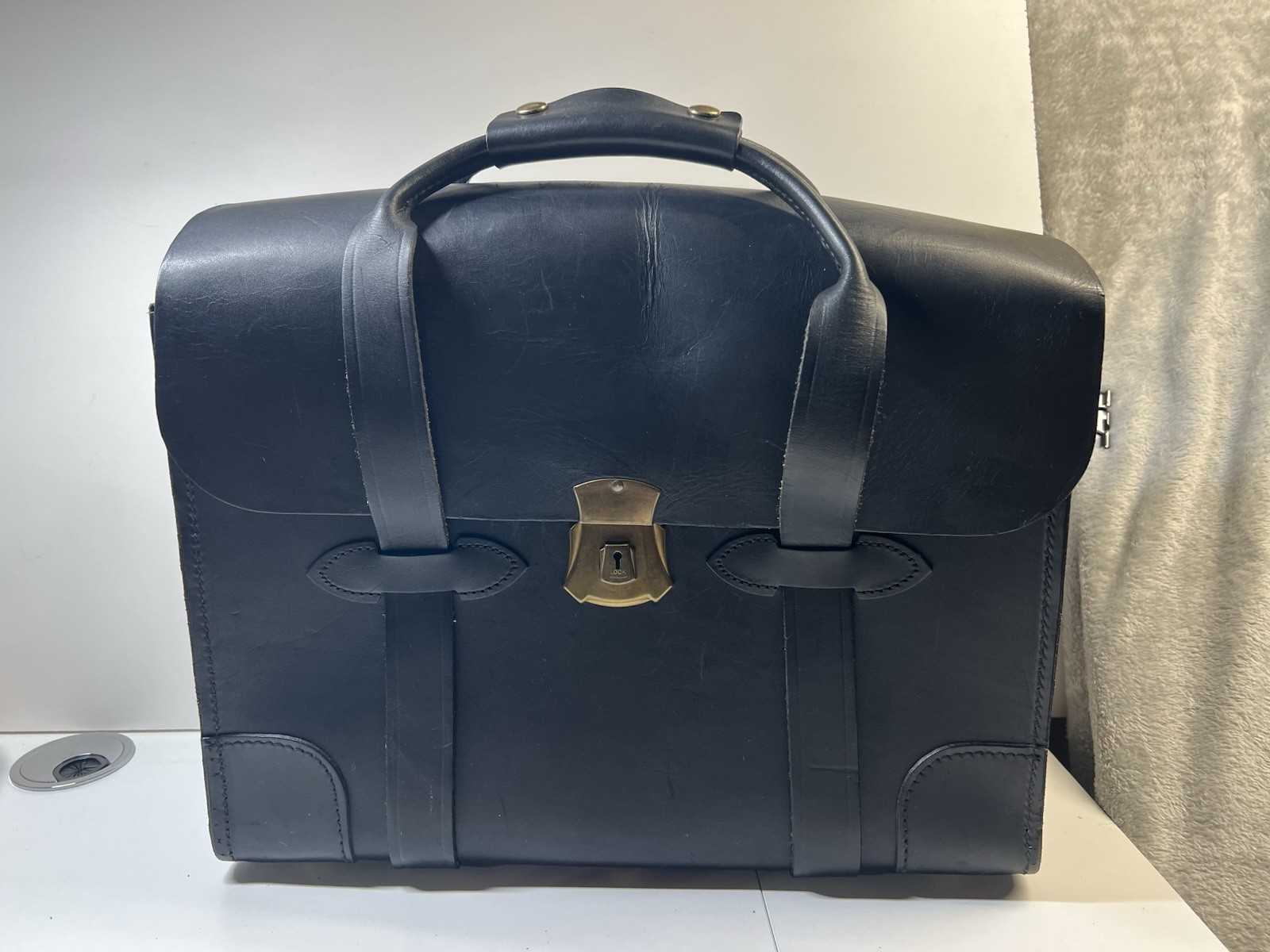 Vintage USAF Leather briefcase Type Vlll  CL 1 Black Rare Military Pilot