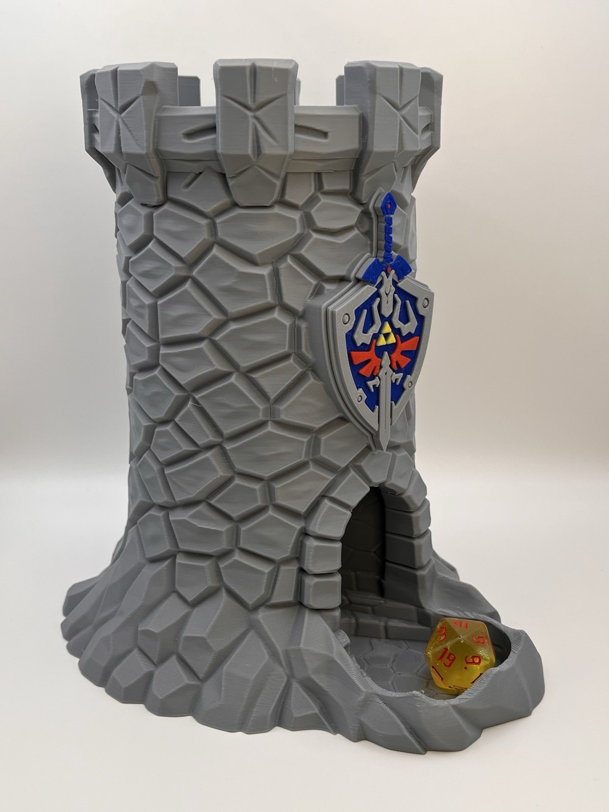 D&D Dice Tower, Hylian Shield, Zelda inspired.