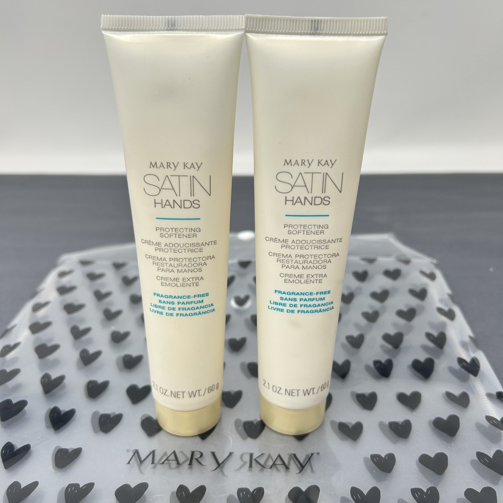Lot of 2 Mary Kay Satin Hands PROTECTING SOFTENER Creme Fragrance Free 2.1 oz.