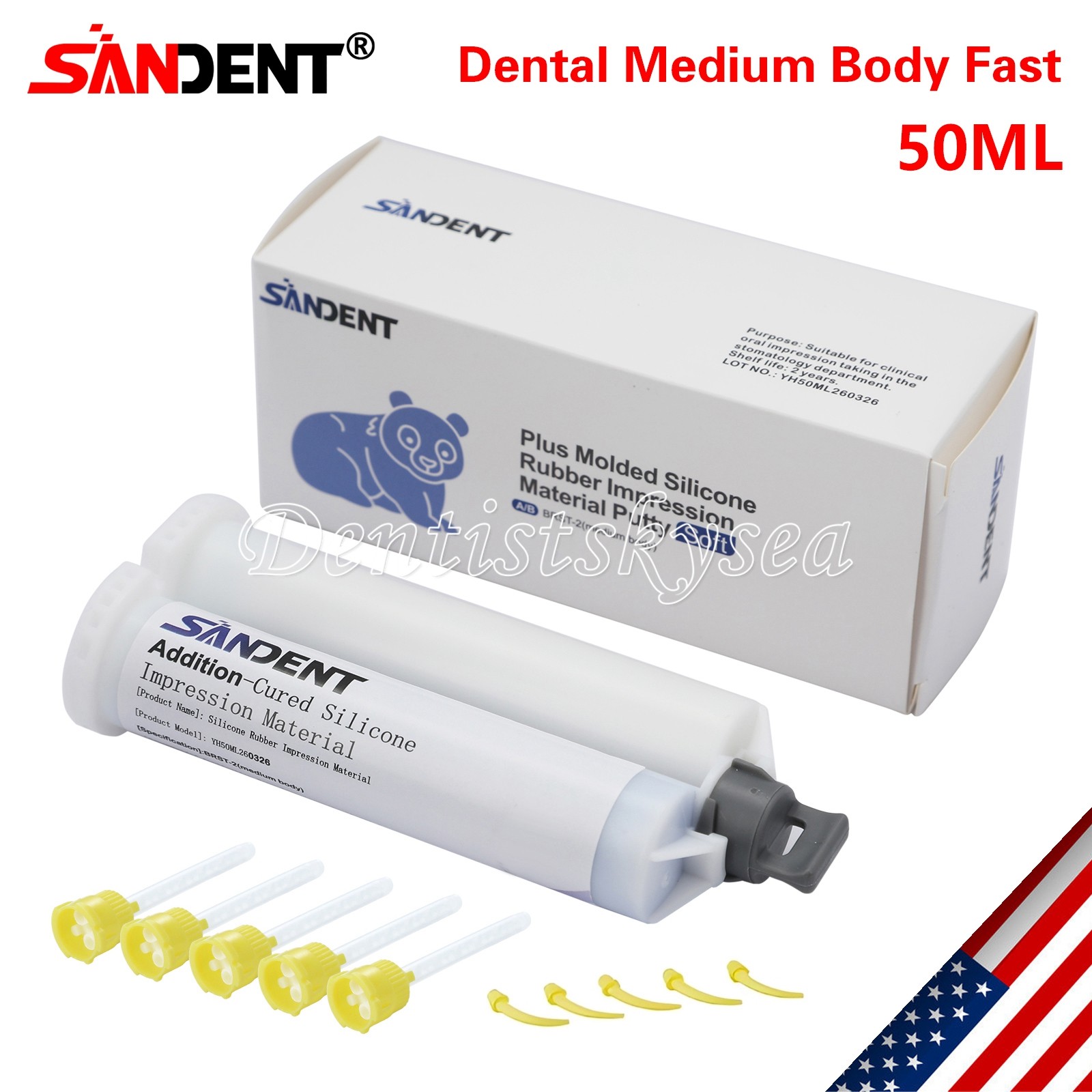 MEDIUM BODY Impression Material FAST SET 50ml Cartridges VPS+Mix Tips