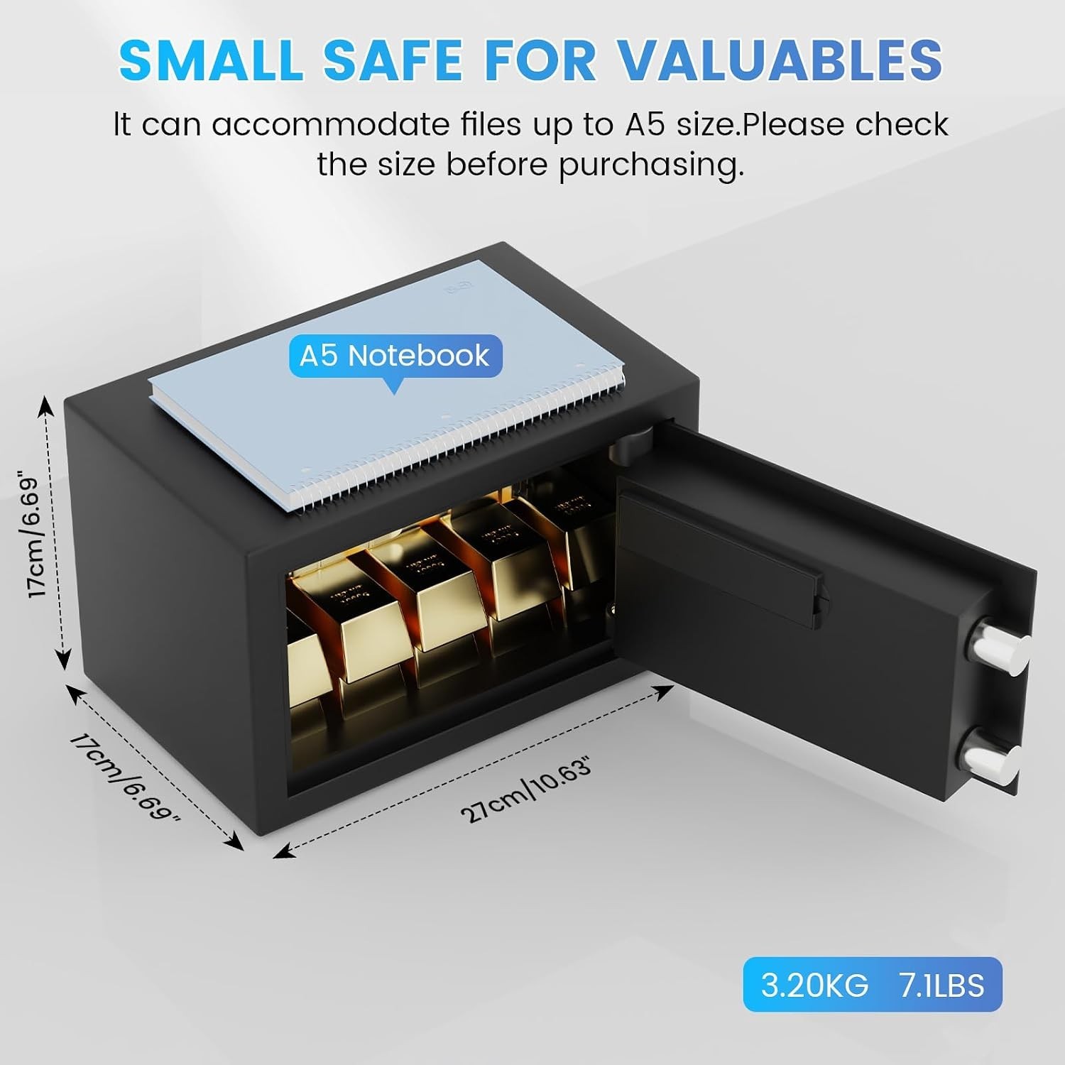 Small Wall Mount Safe with Alarm System and Sensor Light for Enhanced Security