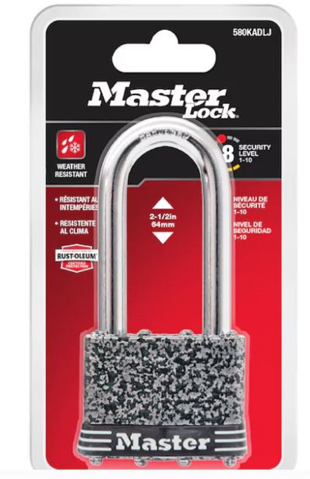 Master Lock Outdoor Keyed Padlock, 2-in Wide x 2-1/2-in Shackle