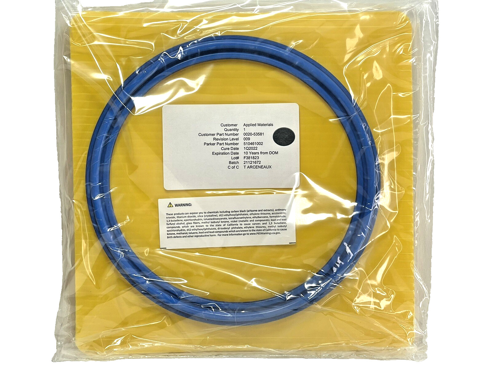 NEW AMAT 0020-53581 300MM ROLLING SEAL for TITAN PROFILER, Mfg Year 2022