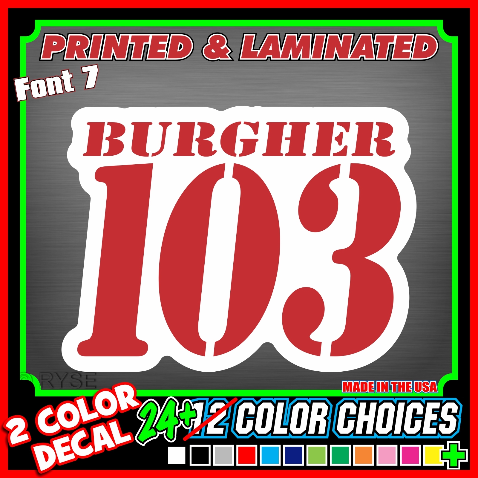 2 Color Custom Name Number Vinyl Race Decals MX ATV Go Kart Dirt Bike Car BMX
