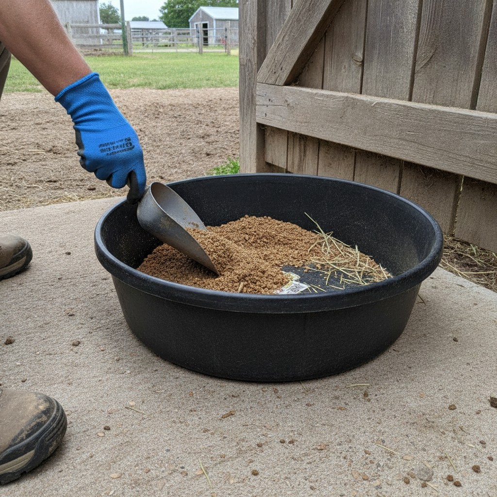 Crush-Proof 4 Quart Rubber Feed Tub for Small Livestock & Pets - Durable Design