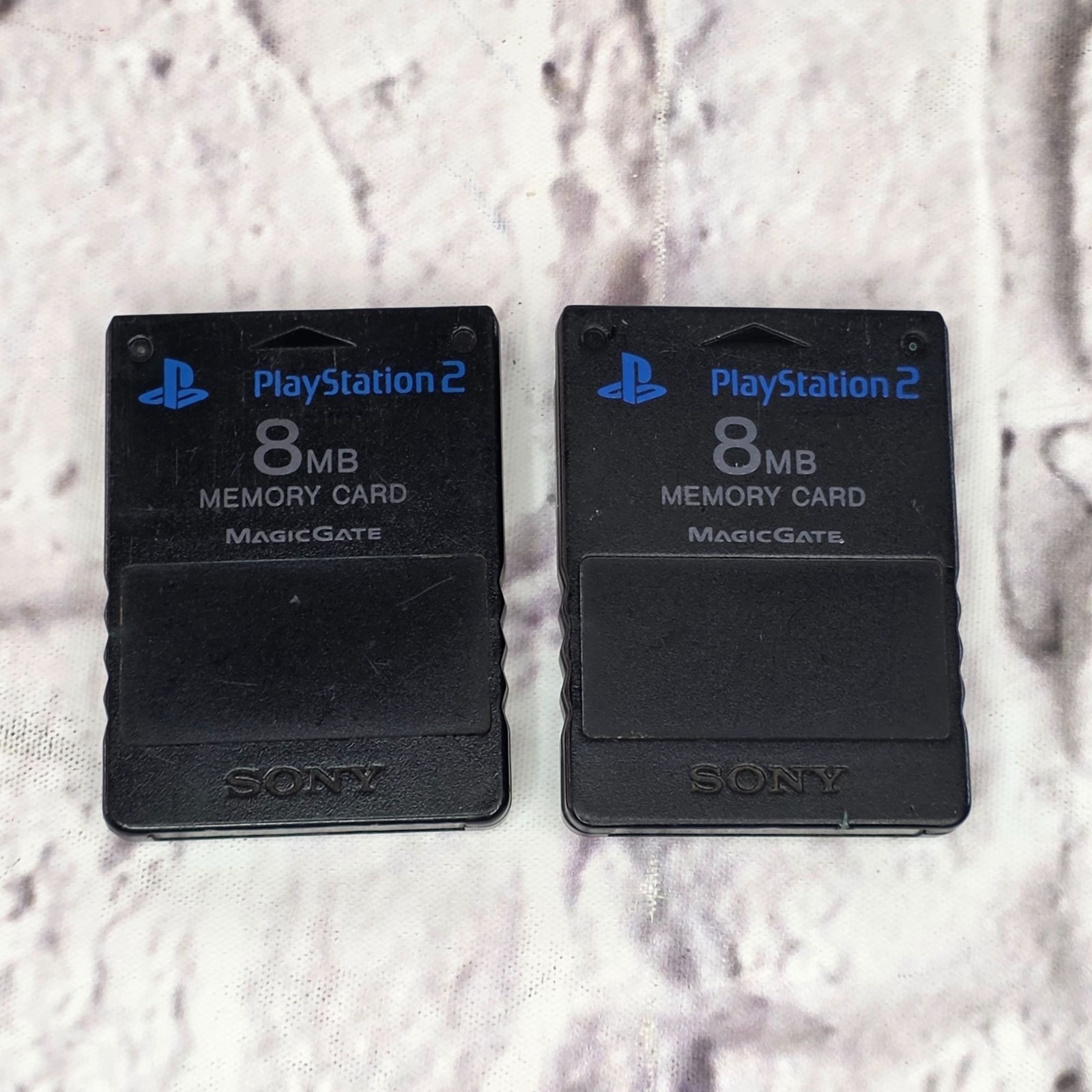 Playstation 2 8MB Memory Cards By Sony MagicGate Set Of 2 Black Japan SCPH-1020