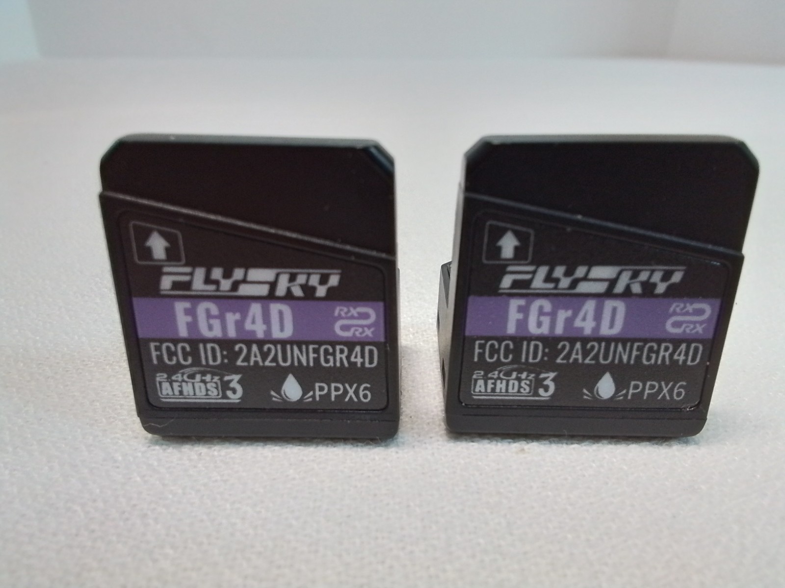 Two (2) FlySky FGr4D 2.4GHz 4-Channel AFHDS3 Receivers  i-BUS2 S.BUS i-BUS PPM