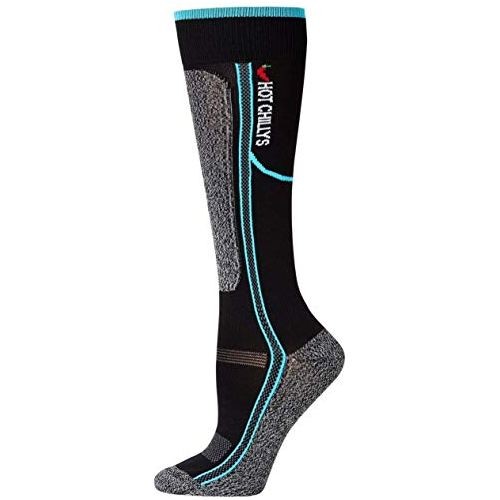 Hot Chillys Woelite Low Volume Sock Womens Black/Aqua Small -Open Box