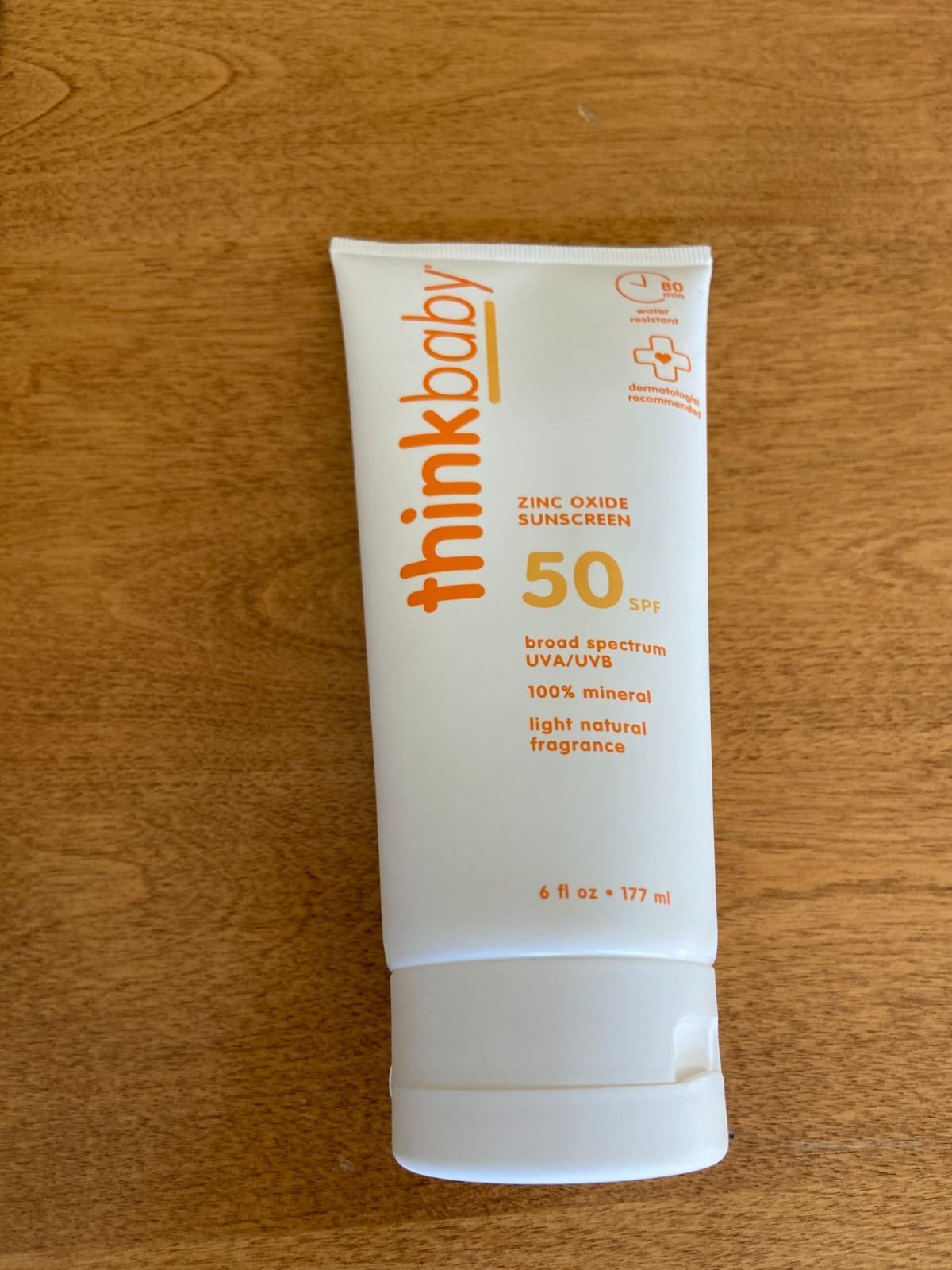 Thinkbaby Zinc Oxide Sunscreen SPF 50 6oz Mineral Reef Safe EWG Rated