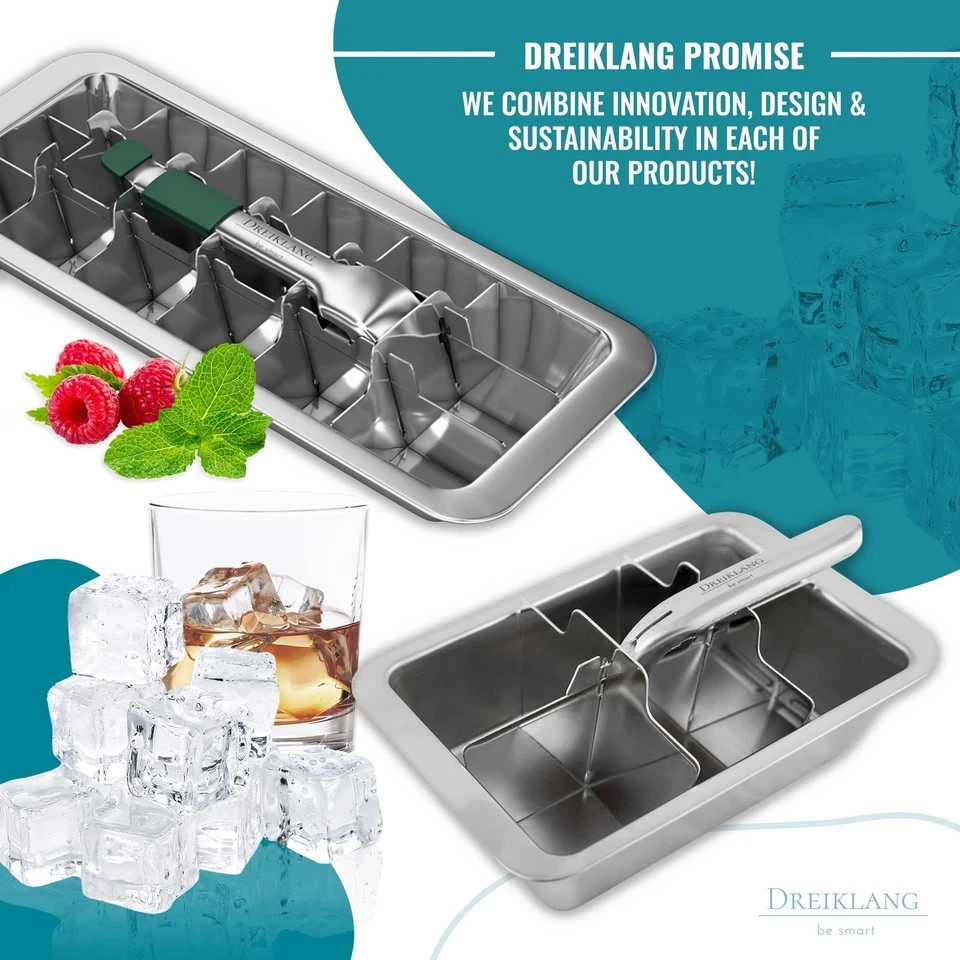 Dreiklang - be smart Stainless Steel Polished Ice Cube Tray Middle, Silver