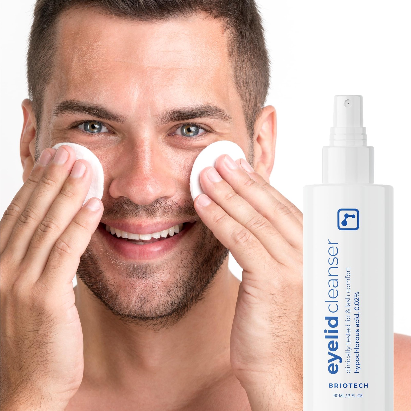 BRIOTECH Eyelid Cleanser, Hypochlorous Acid Spray, Lid & Eyelash Cleanser, Sooth