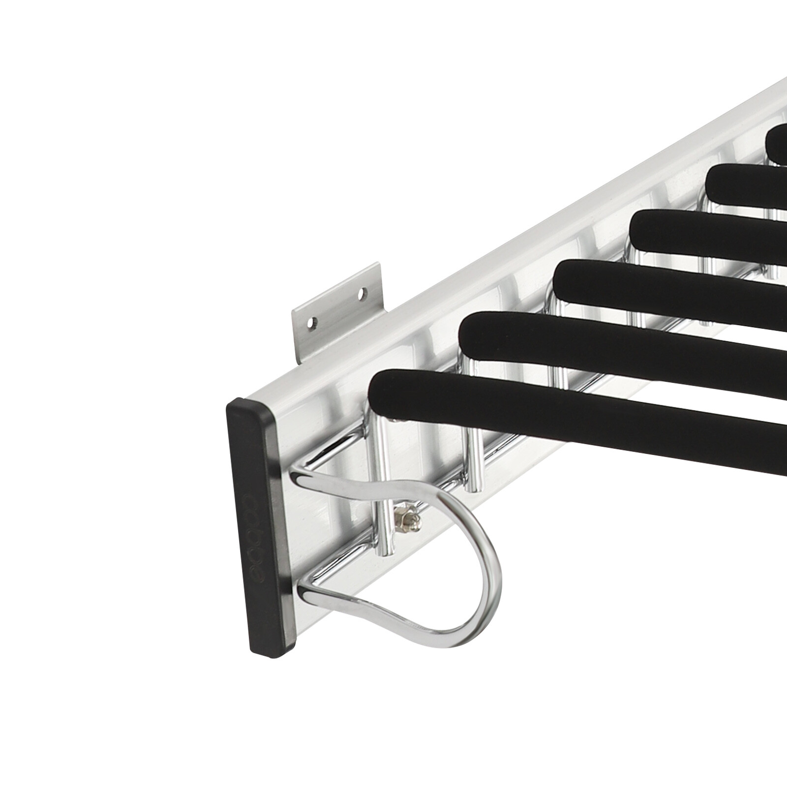Durable Wall-Mounted Trouser Rack with Smooth Round Balls and Handle