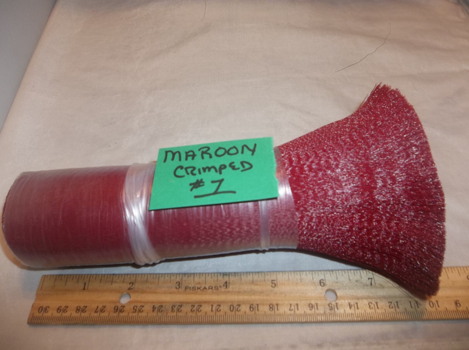 8" crimped Nylon Hair 12.8 oz Great 4 Rigging Lures - Maroon (Dark Red)
