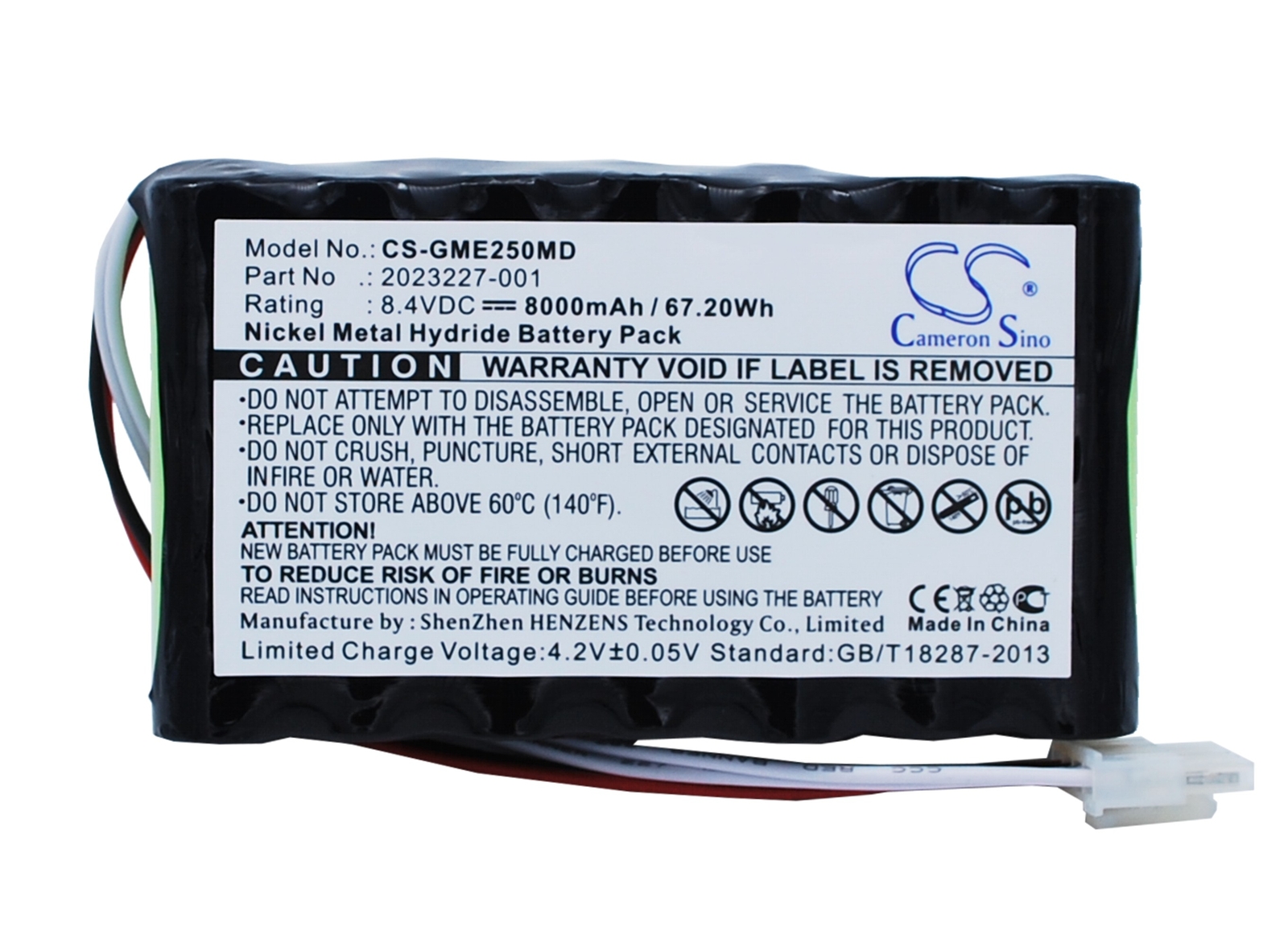 8000mAh Battery for Marquette Dash 2500 P/N:for GE 2023852-029,N1082,AMED2250