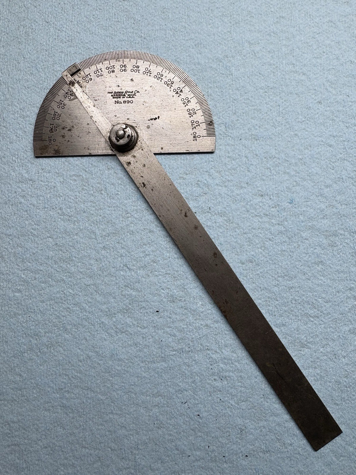 The Lufkin Rule Co. Steel Adjustable Locking Protractor No. 890