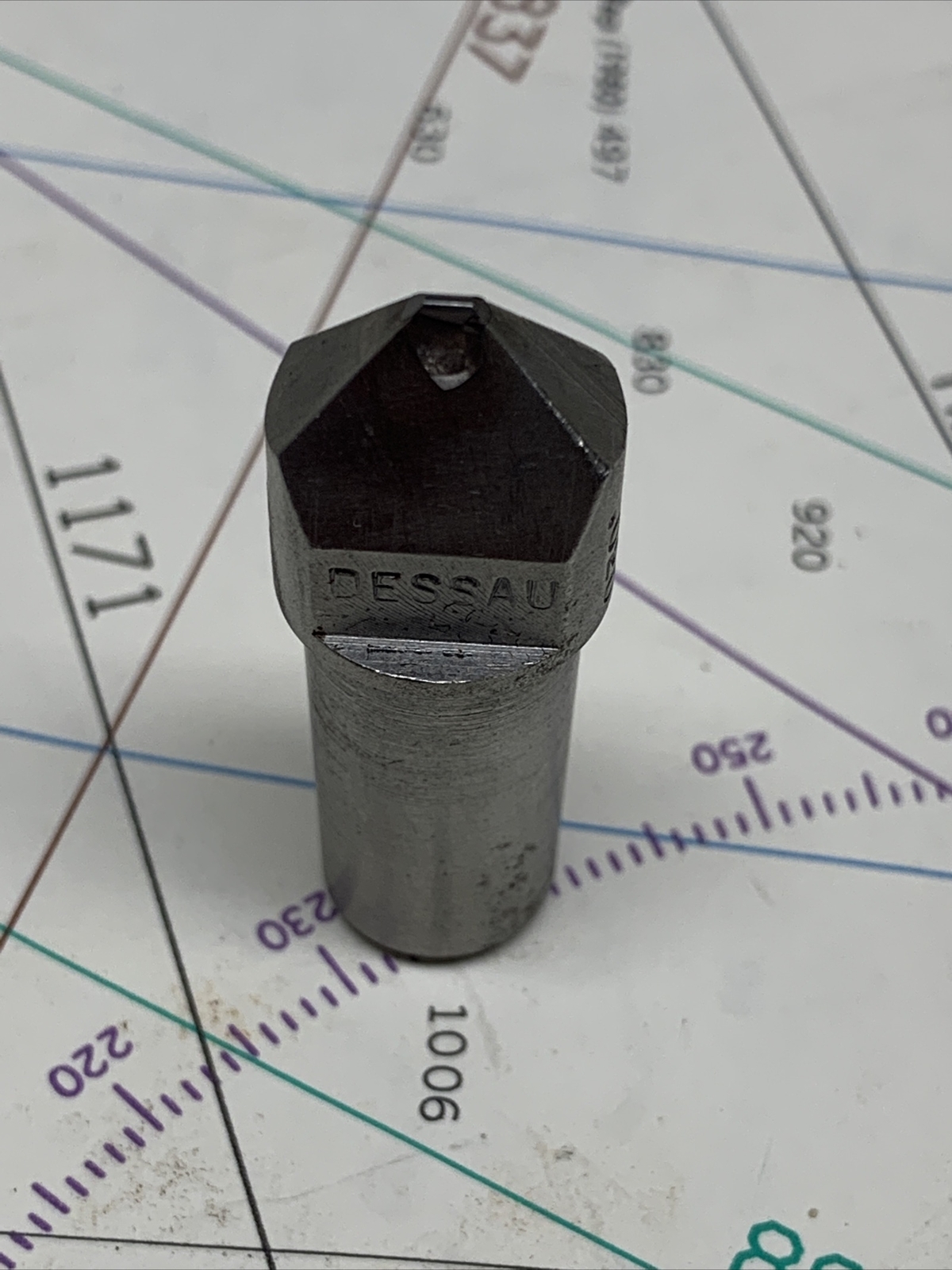 .020” Radius Chisel Point Tool Dresser 1.47 OAL, .tapered Shank With 4 Flats