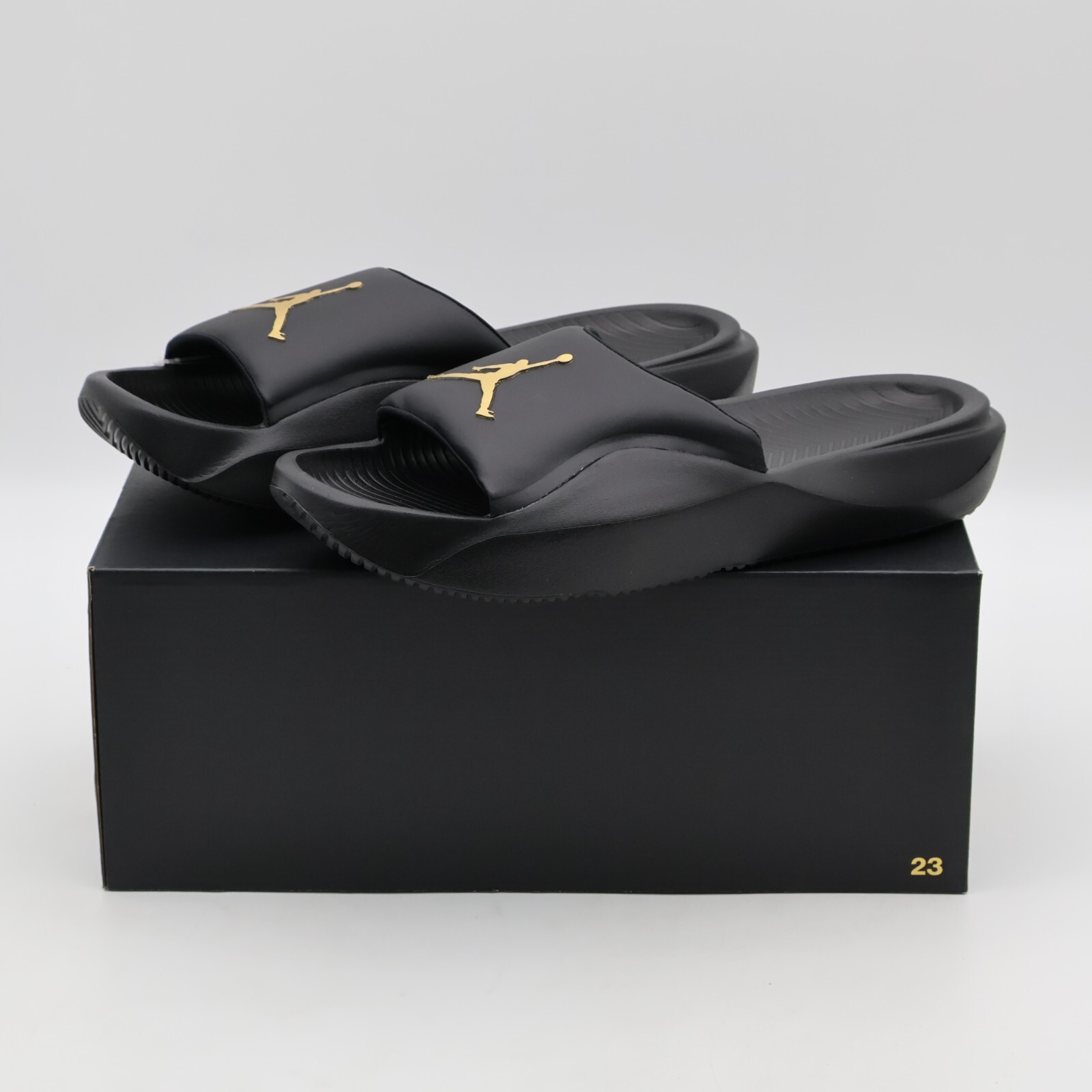 HF3263-007 Nike Jordan Franchise Slides Black Metallic Gold (Men's)