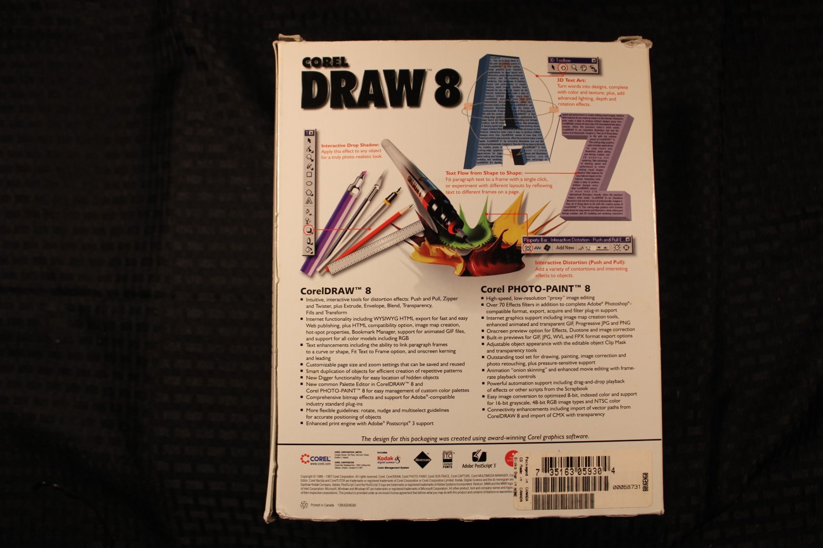 CorelDRAW 8, a Graphic Design Software (Upgrade version) BIG BOX
