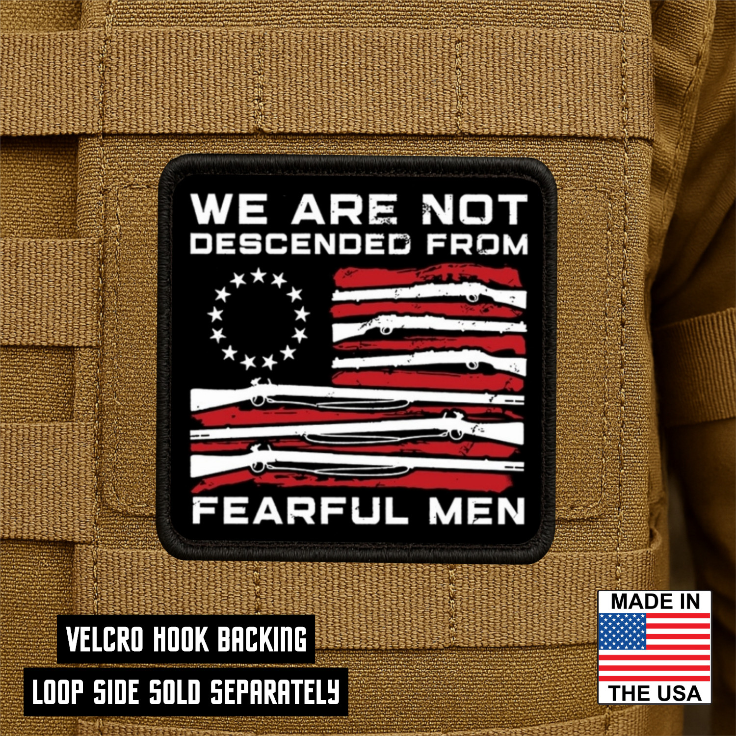 2A Militia, Patriotic Morale Patch, 3x3" | VELCRO® Brand Fastener