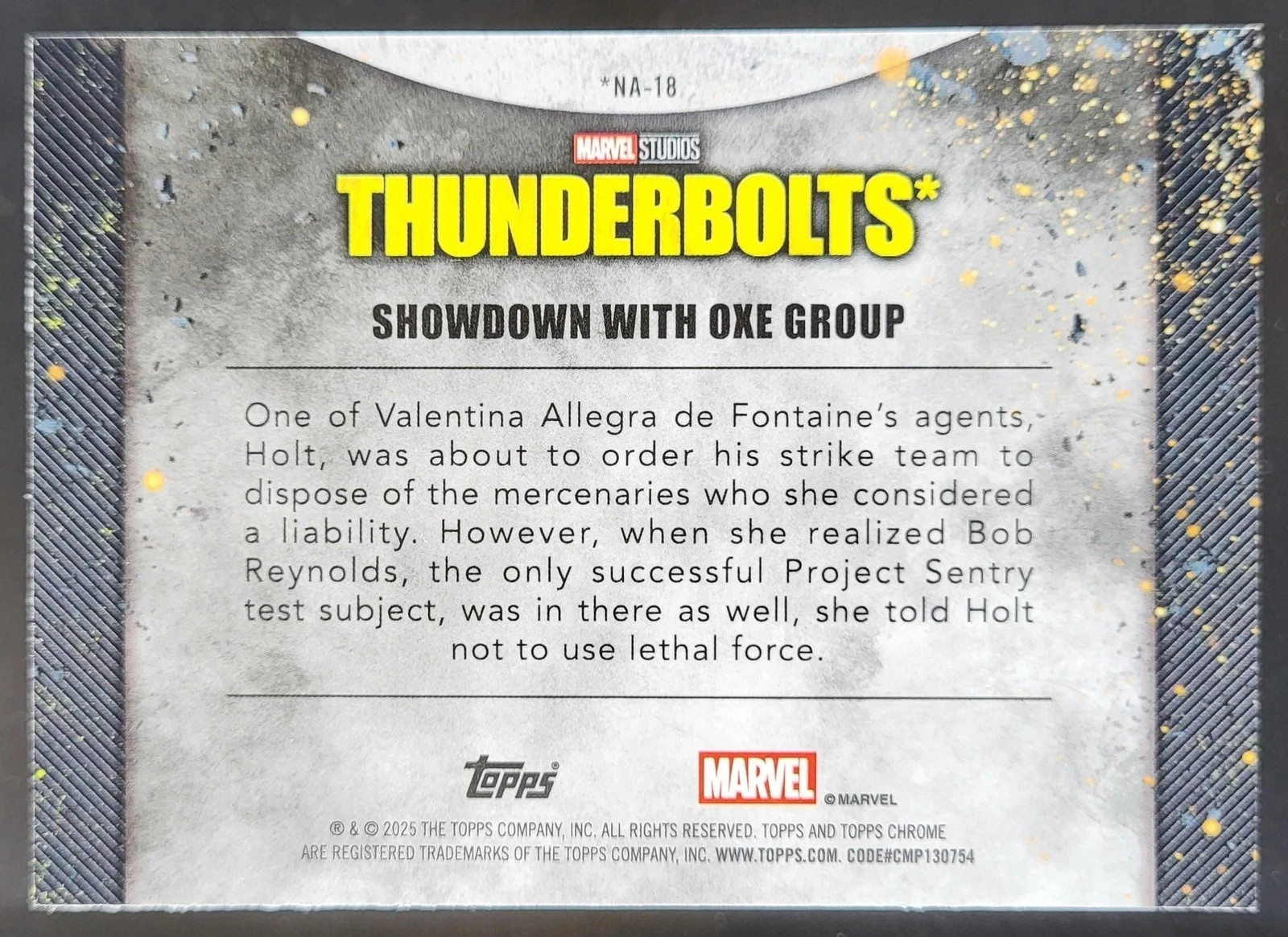 Showdown with OXE Group 2025 Topps Chrome Marvel Studios Thunderbolts #T-18!