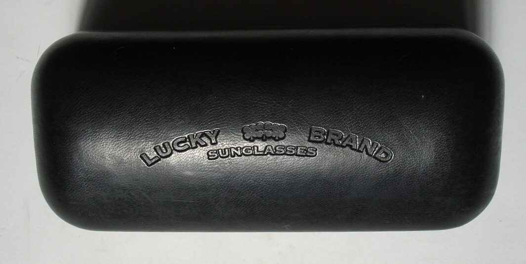 Lucky Brand Sunglasses Black Leather Hard Clamshell Case