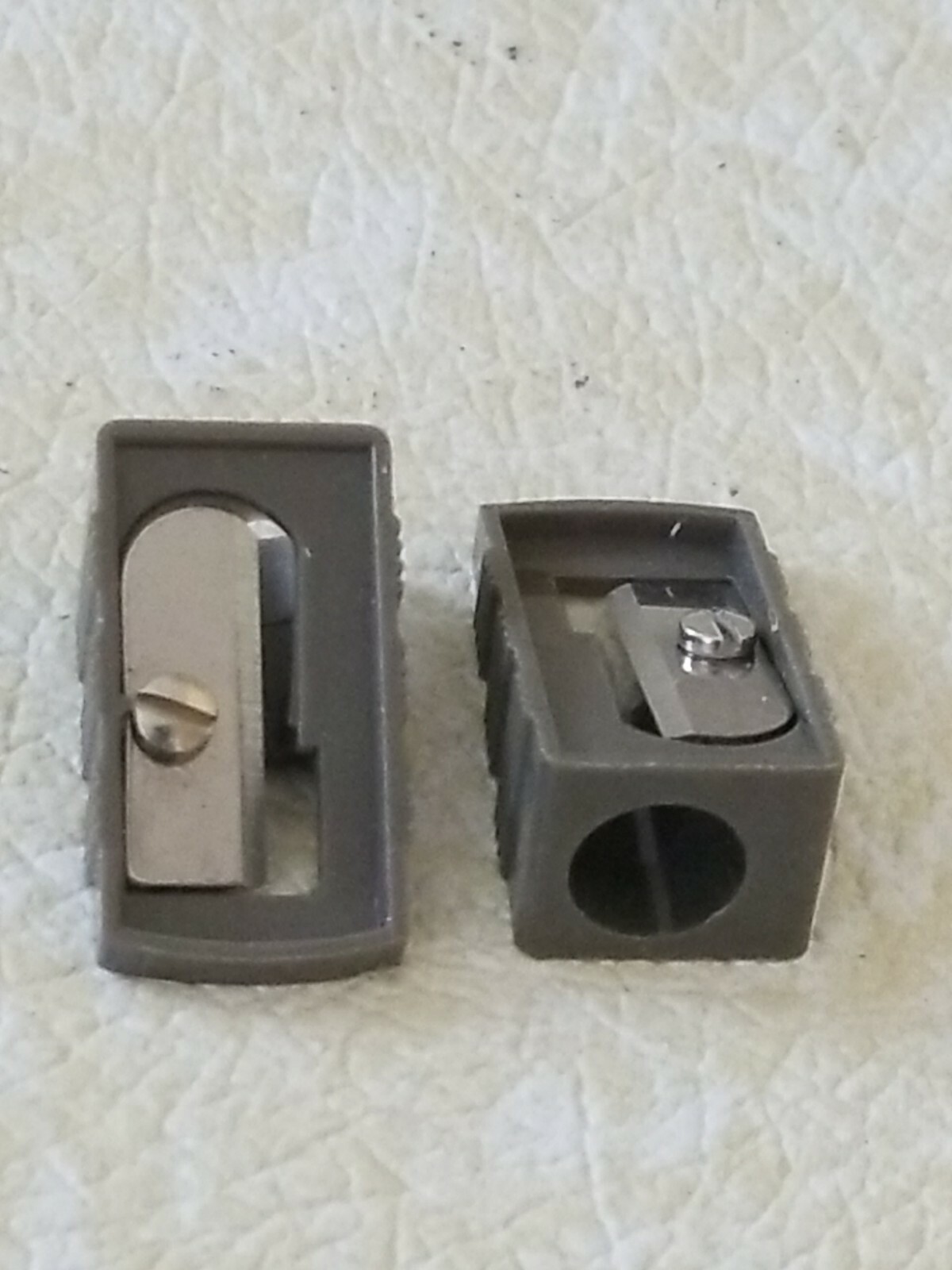 2 × Vintage •MADE IN GERMANY Gray • Plastic • COSMETIC  PENCIL SHARPENER