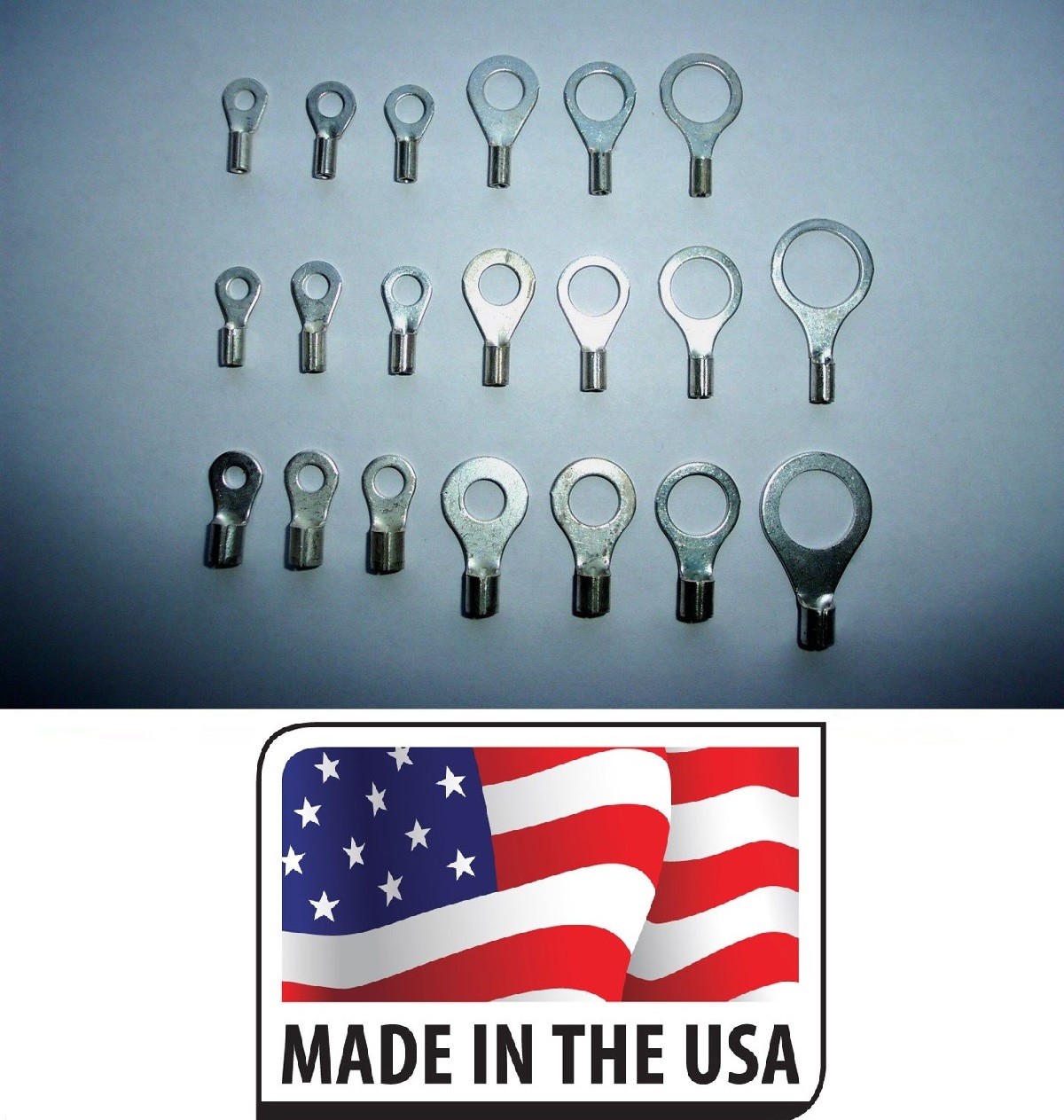 (200) Non-Insulated Ring Wire Terminal Connector Kit 22-18 16-14 & 12-10 AWG Ga