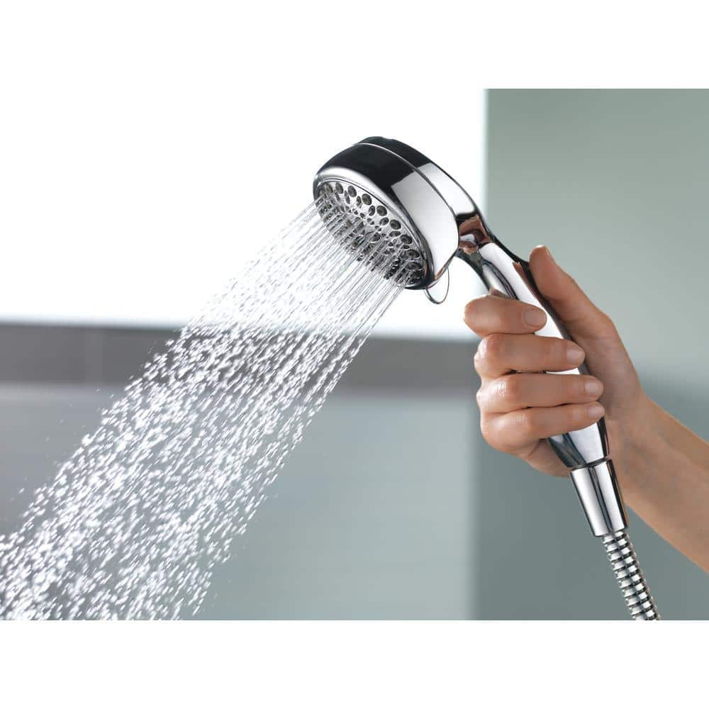 Single Wall Mount Handheld Shower Head in Chrome 7-Spray Settings 3.4 In. NEW