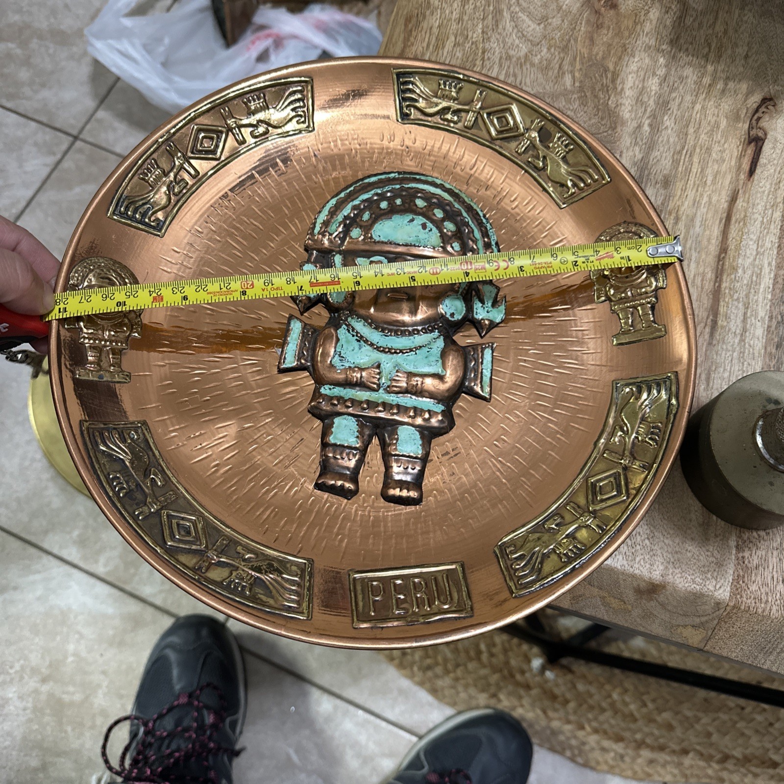 Vintage Peruvian Tumi Copper Wall Plaque